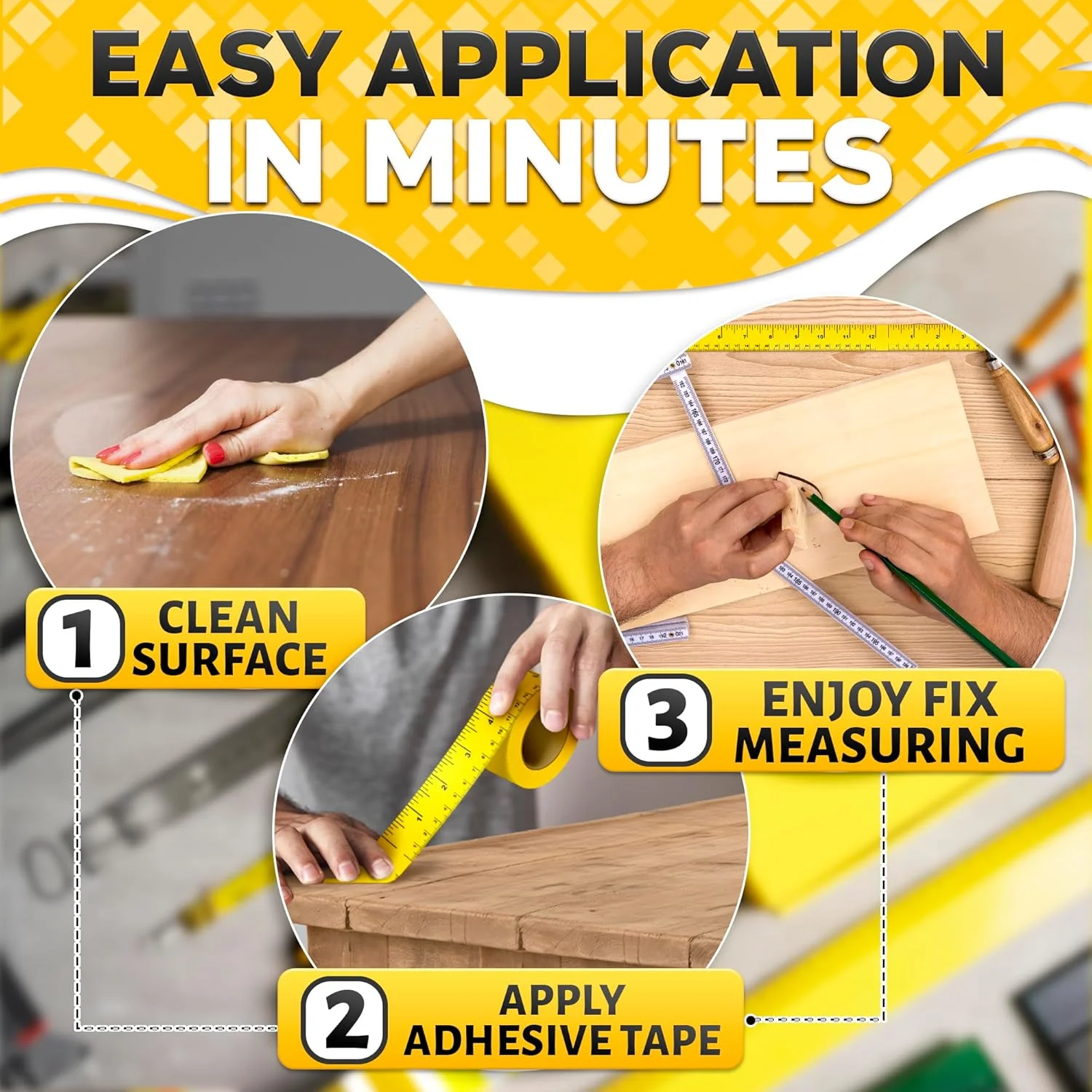 نوار اندازه گیری چسبی تکرار شونده 12 اینچی - 13.9 یارد، عرض 1 اینچ، متریک دوگانه، خواندن چپ به راست، نوار خط کش چسبی انعطاف پذیر و قوی برای DIY، صنایع دستی، نجاری و مجموعه ابزار خیاطی نوار اندازه گیری چسبی تکرار شونده 12 اینچی - 13.9 یارد، عرض 1 اینچ، متریک دوگانه، خواندن چپ به راست، نوار خط کش چسبی انعطاف پذیر و قوی برای DIY، صنایع دستی، نجاری و مجموعه ابزار خیاطی