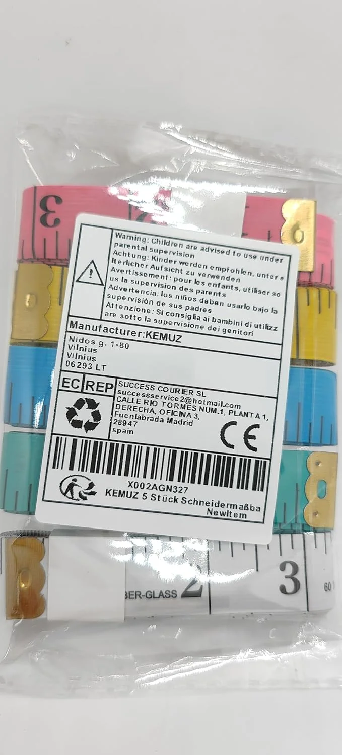 بسته 5 عددی متر خیاطی KEMUZ، متر خیاطی دو طرفه رنگی، متر نواری نرم خیاطی، برای خیاطان، صنعتگران و مصارف خانگی (150 سانتی متر / 60 اینچ) بسته 5 عددی متر خیاطی KEMUZ، متر خیاطی دو طرفه رنگی، متر نواری نرم خیاطی، برای خیاطان، صنعتگران و مصارف خانگی (150 سانتی متر / 60 اینچ)