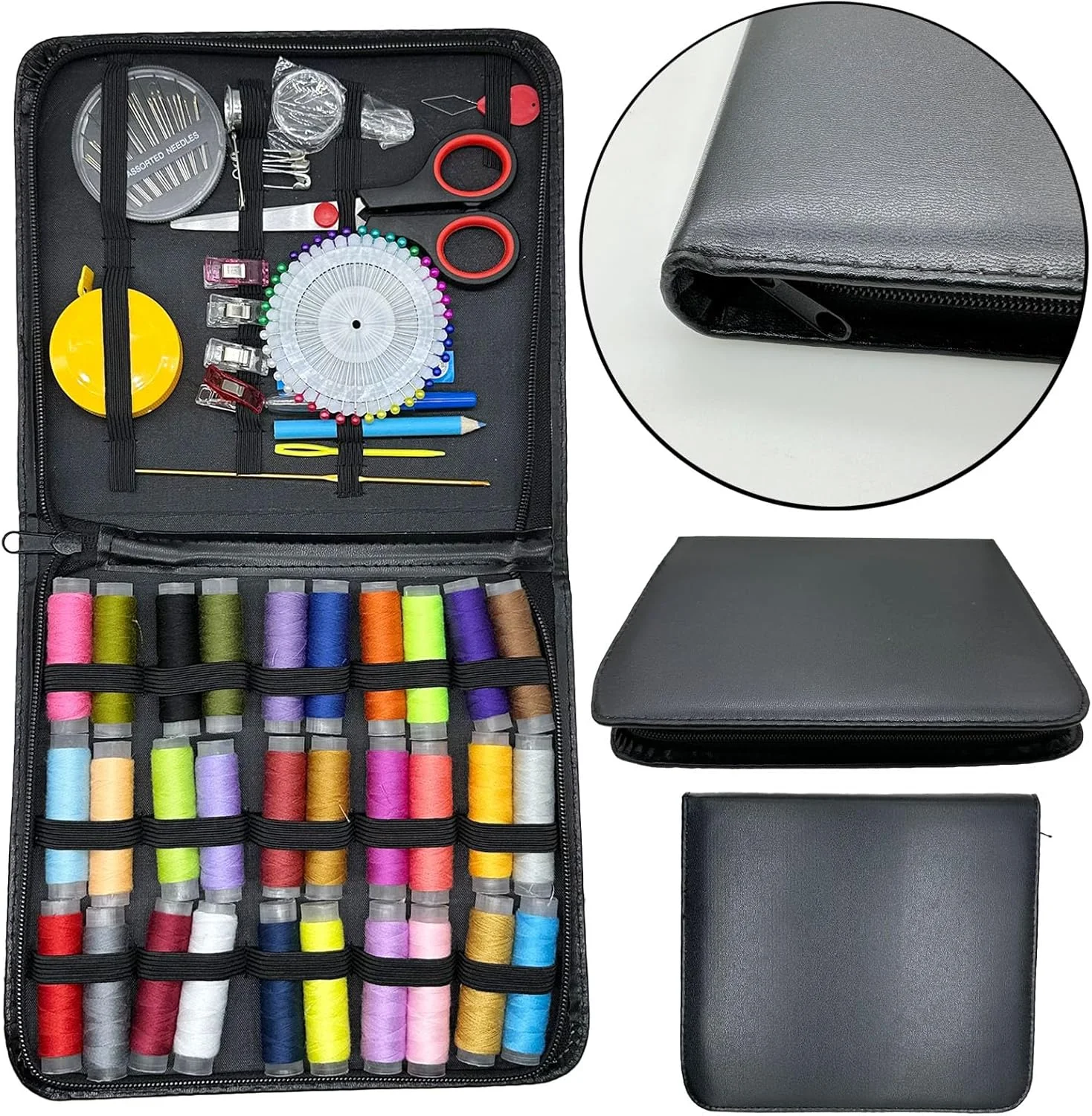 جعبه خیاطی مسافرتی JMZLLRX با 126 لوازم خیاطی، جعبه خیاطی تجهیزات اولیه با ماسوره نخ سوزن خیاطی قیچی انگشتانه متر نواری برای مسافران، بزرگسالان، کودکان، مبتدیان، DIY و جعبه خیاطی مسافرتی JMZLLRX با 126 لوازم خیاطی، جعبه خیاطی تجهیزات اولیه با ماسوره نخ سوزن خیاطی قیچی انگشتانه متر نواری برای مسافران، بزرگسالان، کودکان، مبتدیان، DIY و