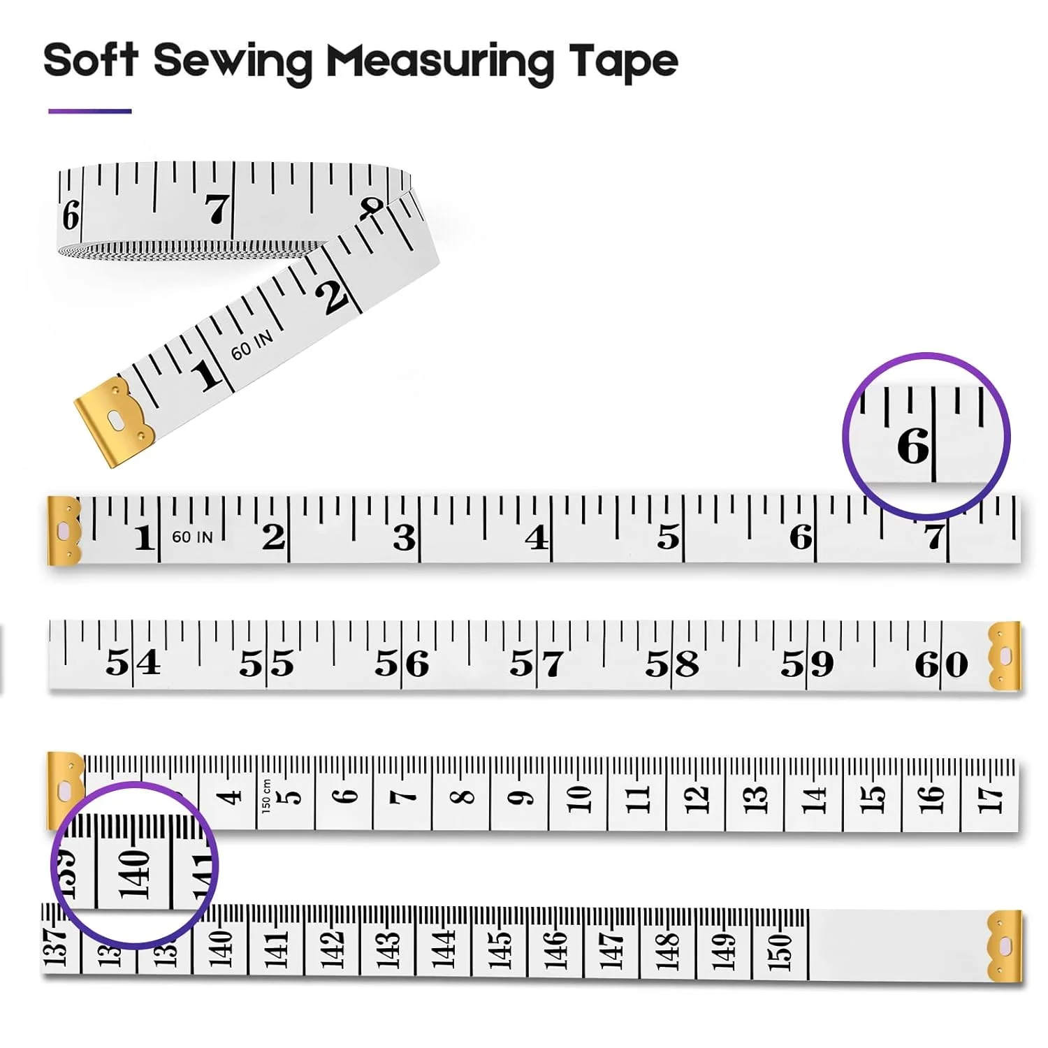 متر خیاطی iBayam، نوار اندازه گیری برای کاهش وزن، خیاطی پارچه، اندازه گیری وینیل، لوازم صنایع دستی، خط کش نرم دو طرفه 60 اینچی، بسته 5 عددی، سفید متر خیاطی iBayam، نوار اندازه گیری برای کاهش وزن، خیاطی پارچه، اندازه گیری وینیل، لوازم صنایع دستی، خط کش نرم دو طرفه 60 اینچی، بسته 5 عددی، سفید