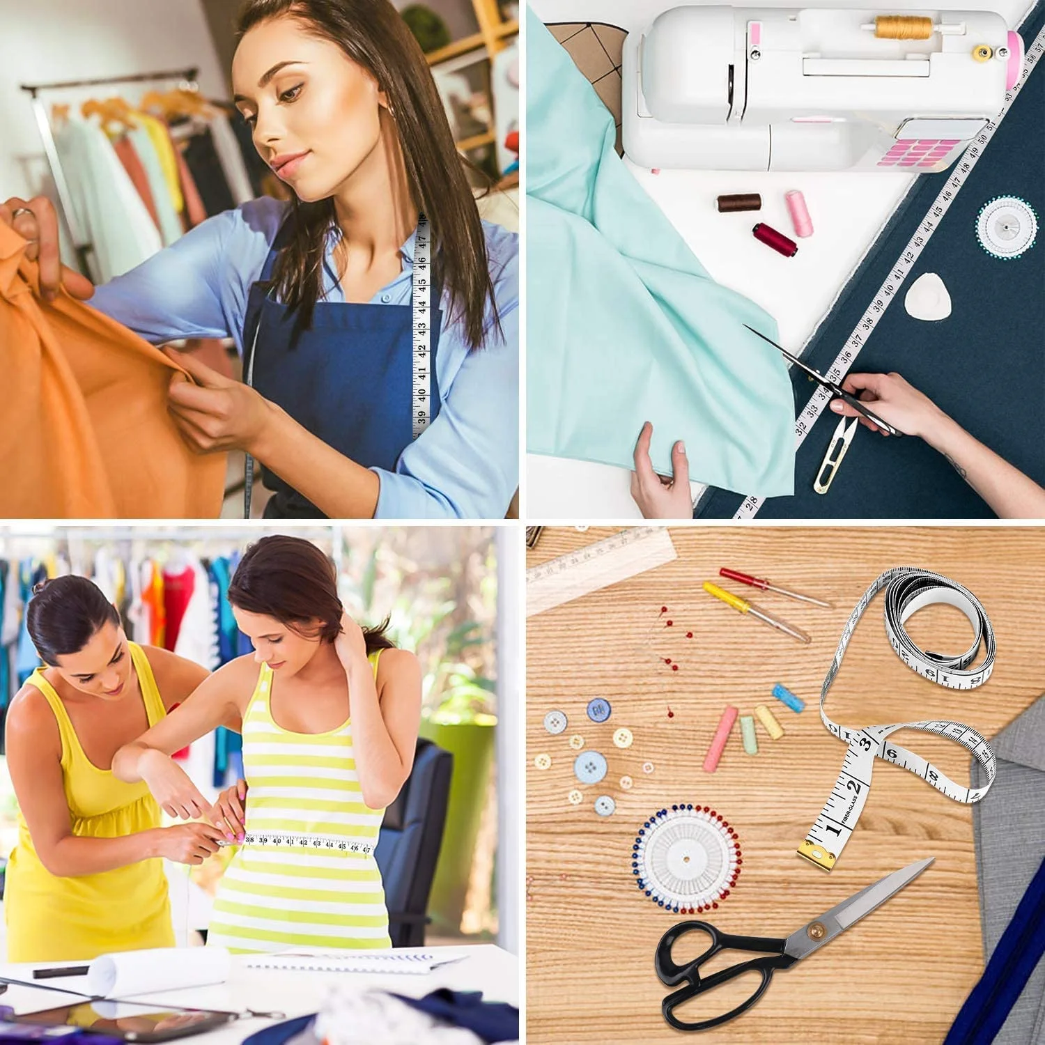 متر خیاطی iBayam، متر نواری نرم برای کاهش وزن، خیاطی پارچه، اندازه گیری پارچه وینیل، لوازم صنایع دستی، خط کش دو طرفه 60 اینچی، 2 عددی، صورتی پاستلی، سفید متر خیاطی iBayam، متر نواری نرم برای کاهش وزن، خیاطی پارچه، اندازه گیری پارچه وینیل، لوازم صنایع دستی، خط کش دو طرفه 60 اینچی، 2 عددی، صورتی پاستلی، سفید