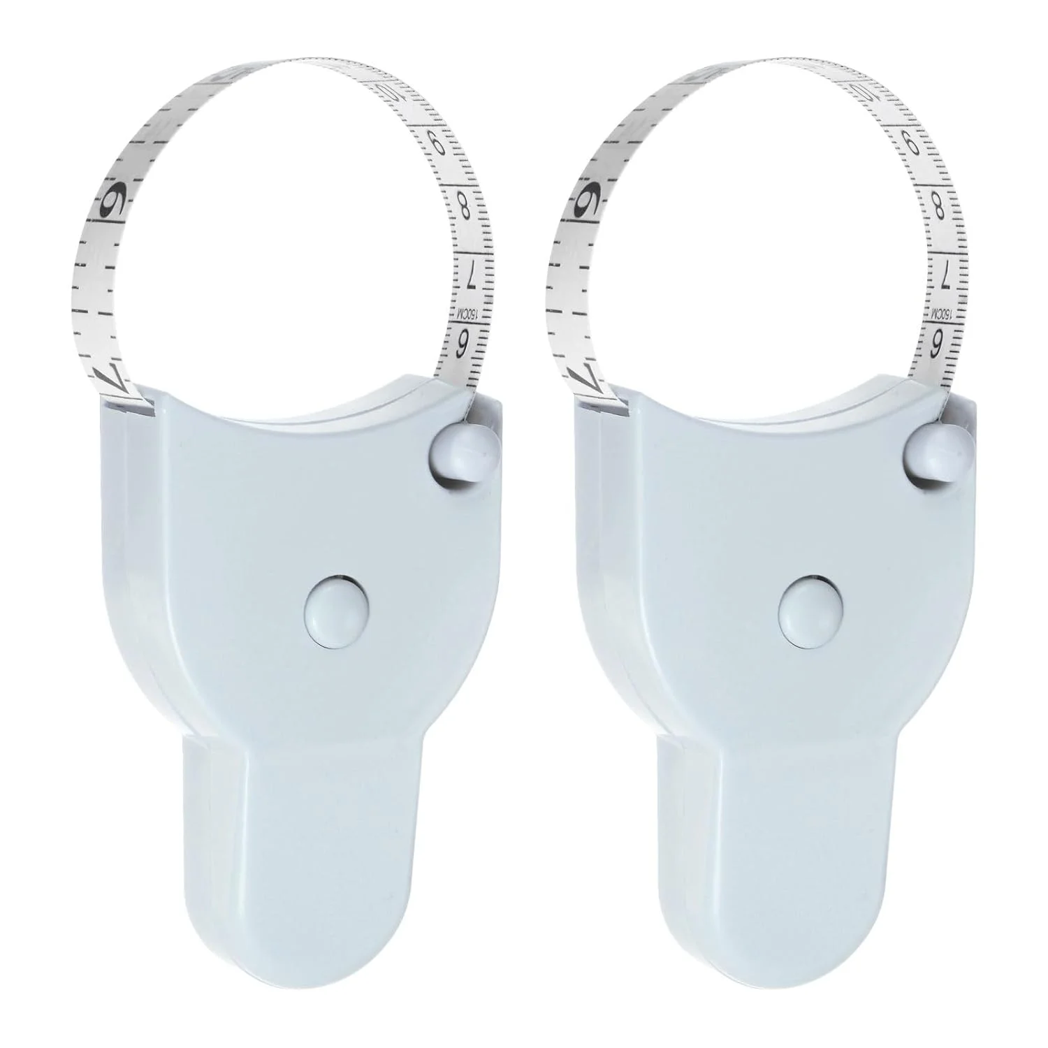 نوار اندازه گیری بدن HARFINGTON، 2 عددی، 60 اینچ / 150 سانتی متر، نوار اندازه گیری تلسکوپی اتوماتیک، نوار اندازه گیری جمع شونده با پین قفل و دکمه فشاری برای اندازه گیری بدن، خیاطی، پارچه، لباس، آبی