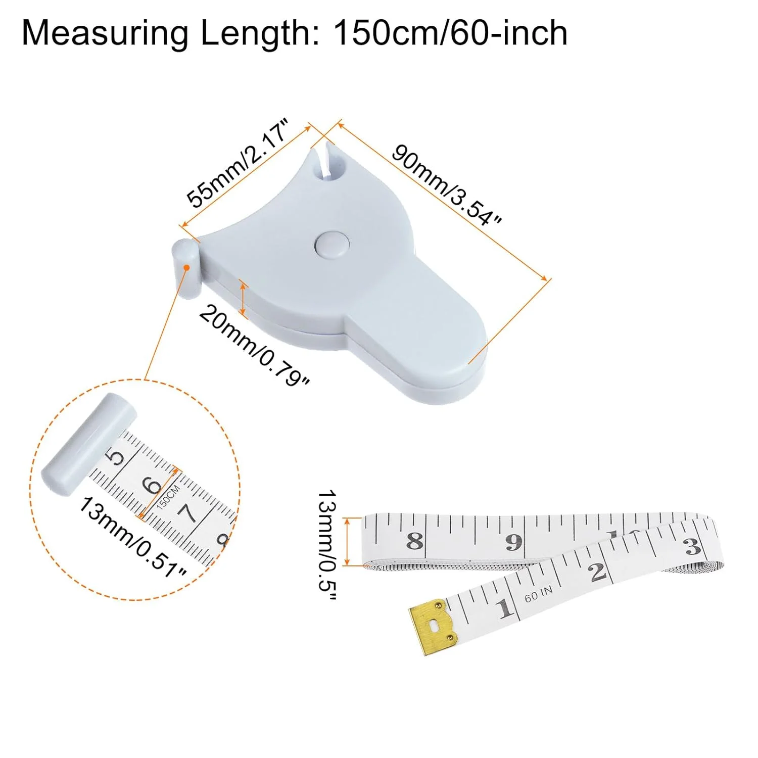 متر خیاطی بدن هارفینگتون 60 اینچی آبی رنگ، متر اندازه گیری جمع شونده اتوماتیک با مقیاس دوگانه، متر نواری نرم سفید برای اندازه گیری بدن، خیاطی و پارچه متر خیاطی بدن هارفینگتون 60 اینچی آبی رنگ، متر اندازه گیری جمع شونده اتوماتیک با مقیاس دوگانه، متر نواری نرم سفید برای اندازه گیری بدن، خیاطی و پارچه