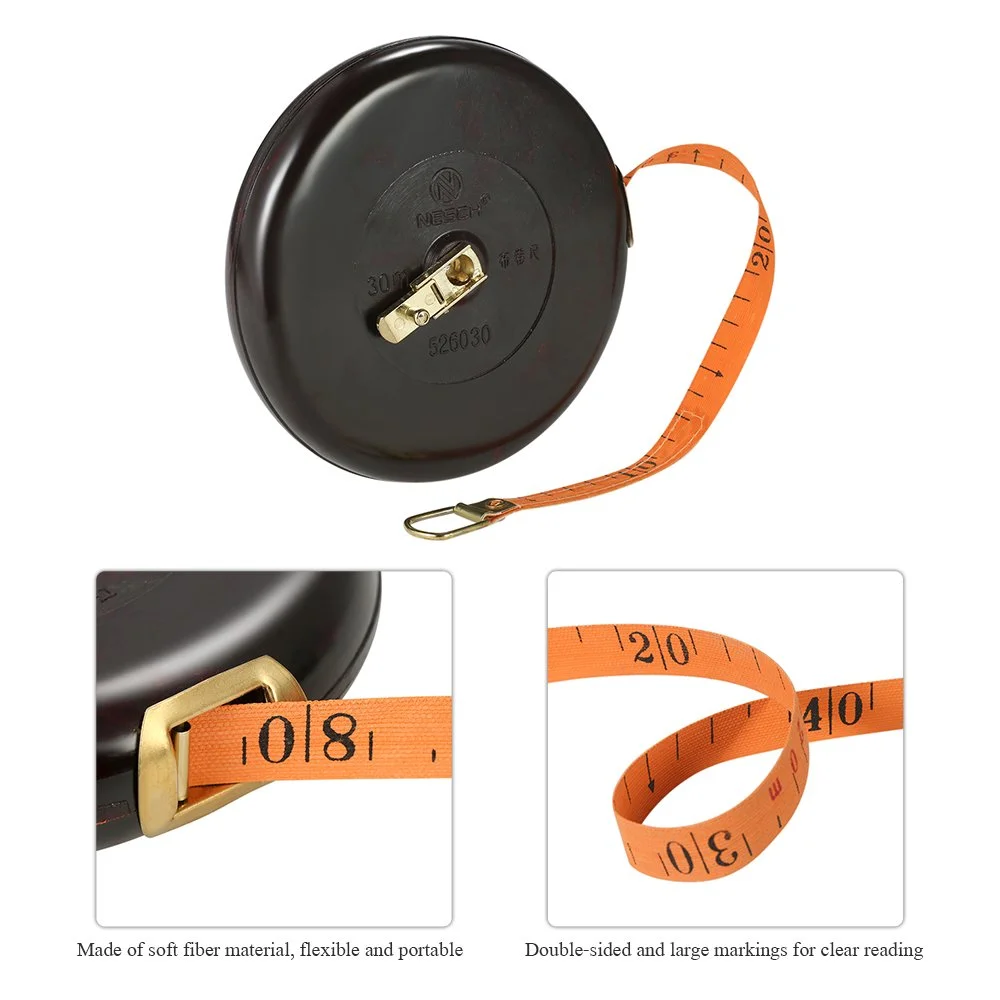 متر نواری فایبرگلاس 50 متری HKMA، اندازه گیری دو طرفه حرفه ای جمع شونده با حلقه بلند، علامت گذاری بزرگ، خط کش انعطاف پذیر دیسکی دستی برای خیاطی، دوخت، سازندگان متر نواری فایبرگلاس 50 متری HKMA، اندازه گیری دو طرفه حرفه ای جمع شونده با حلقه بلند، علامت گذاری بزرگ، خط کش انعطاف پذیر دیسکی دستی برای خیاطی، دوخت، سازندگان