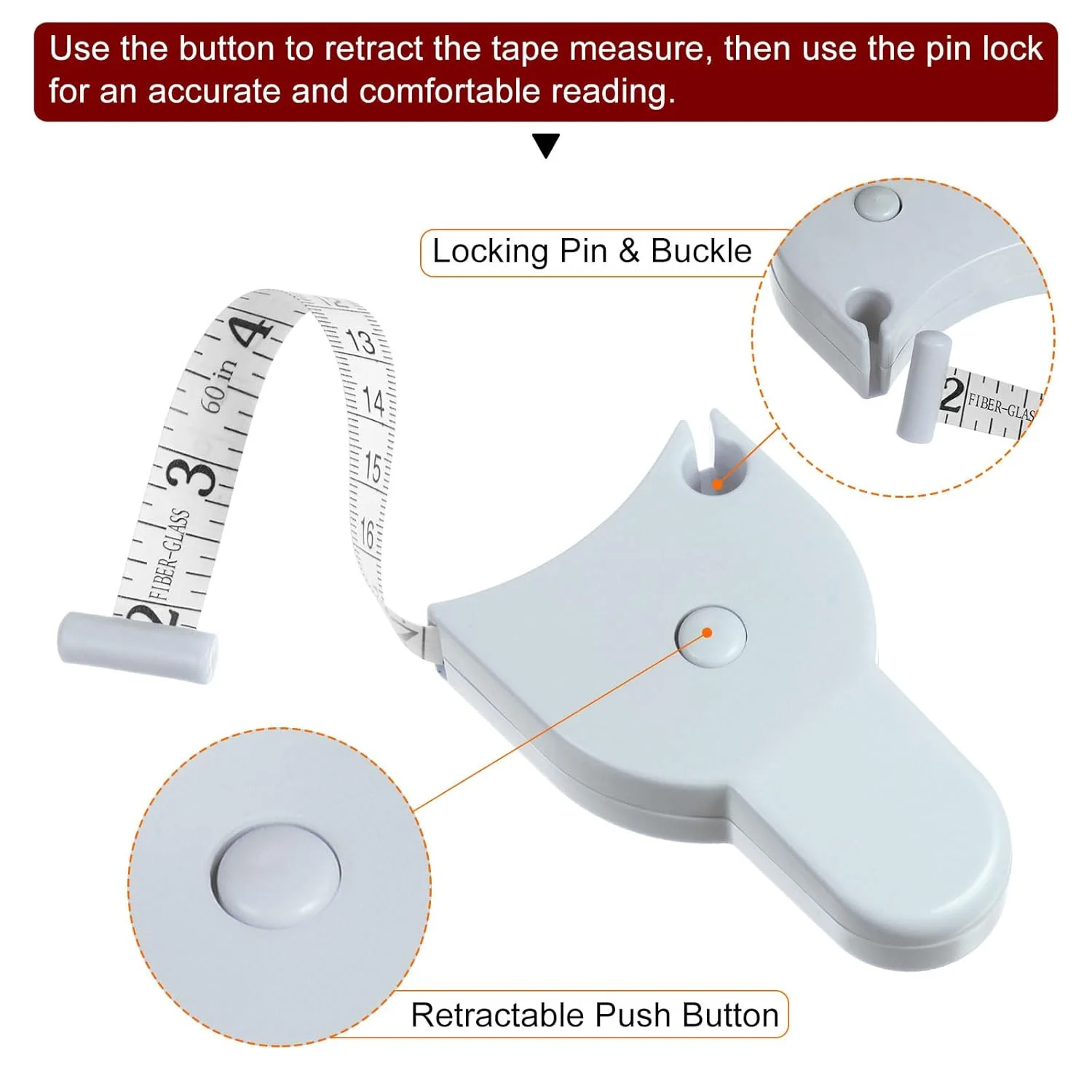 متر خیاطی بدن هارفینگتون 60 اینچی آبی رنگ، متر اندازه گیری جمع شونده اتوماتیک با مقیاس دوگانه، متر نواری نرم سفید برای اندازه گیری بدن، خیاطی و پارچه متر خیاطی بدن هارفینگتون 60 اینچی آبی رنگ، متر اندازه گیری جمع شونده اتوماتیک با مقیاس دوگانه، متر نواری نرم سفید برای اندازه گیری بدن، خیاطی و پارچه