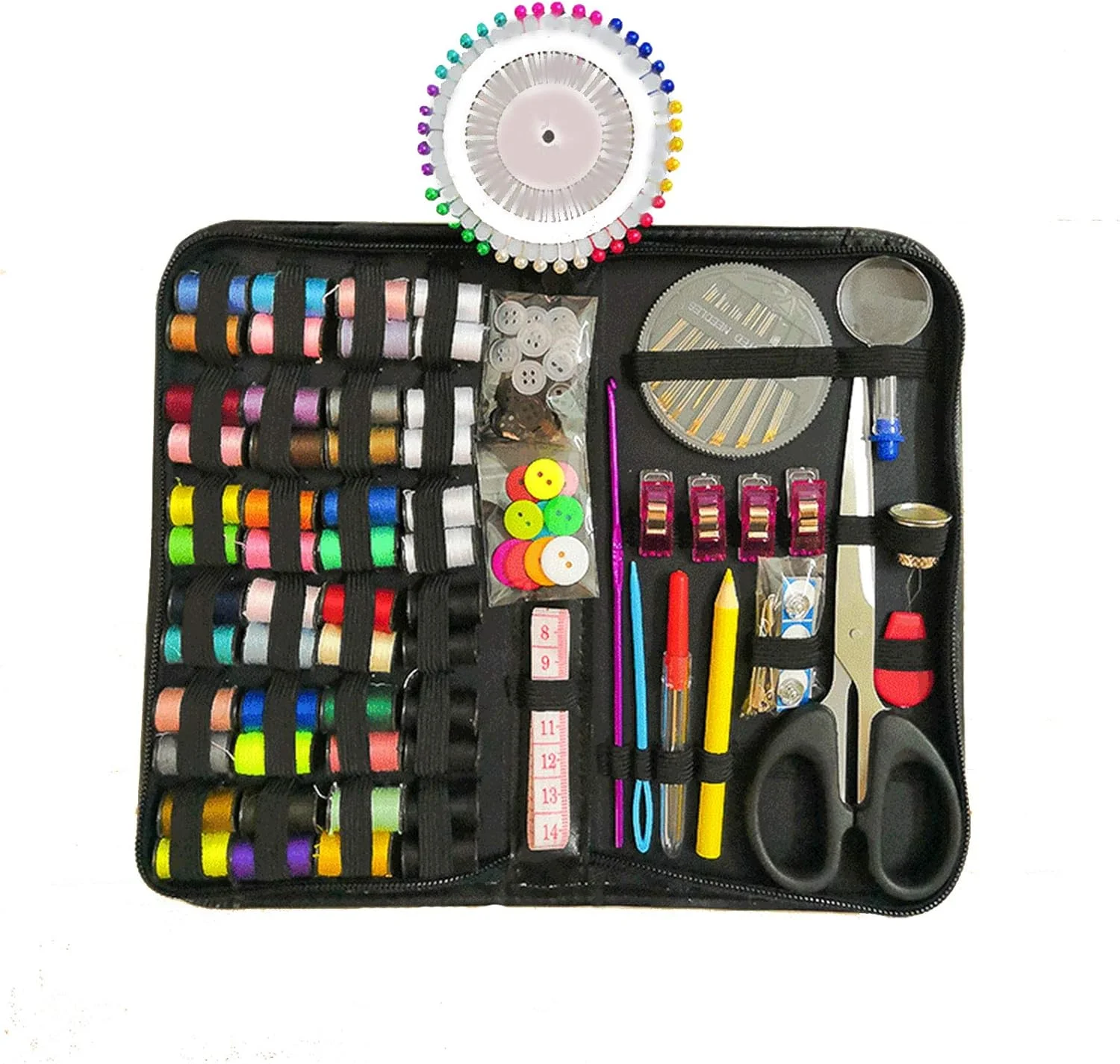 جعبه خیاطی GZDZHP، 172 تکه جعبه خیاطی بزرگ و کاربردی به همراه بشکاف، قیچی نخ، متر نواری، مناسب برای منزل و مسافرت جعبه خیاطی GZDZHP، 172 تکه جعبه خیاطی بزرگ و کاربردی به همراه بشکاف، قیچی نخ، متر نواری، مناسب برای منزل و مسافرت