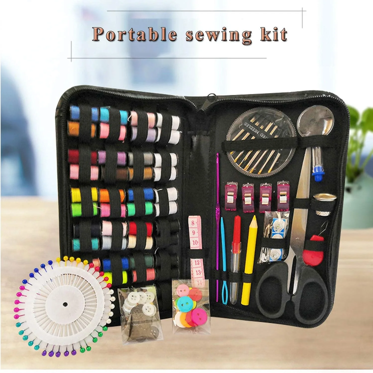 جعبه خیاطی GZDZHP، 172 تکه جعبه خیاطی بزرگ و کاربردی به همراه بشکاف، قیچی نخ، متر نواری، مناسب برای منزل و مسافرت جعبه خیاطی GZDZHP، 172 تکه جعبه خیاطی بزرگ و کاربردی به همراه بشکاف، قیچی نخ، متر نواری، مناسب برای منزل و مسافرت