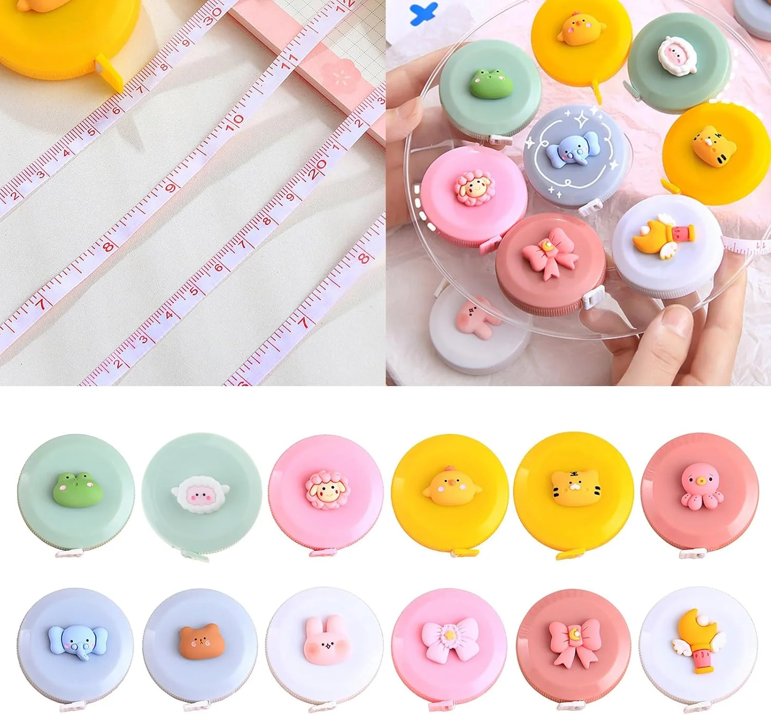 متر خیاطی Happyaer برای کودکان، متر نواری کارتونی جمع شونده 1.5 متری، متر مینی نرم و زیبا برای خیاطان، خیاطی، کاردستی و پارچه متر خیاطی Happyaer برای کودکان، متر نواری کارتونی جمع شونده 1.5 متری، متر مینی نرم و زیبا برای خیاطان، خیاطی، کاردستی و پارچه