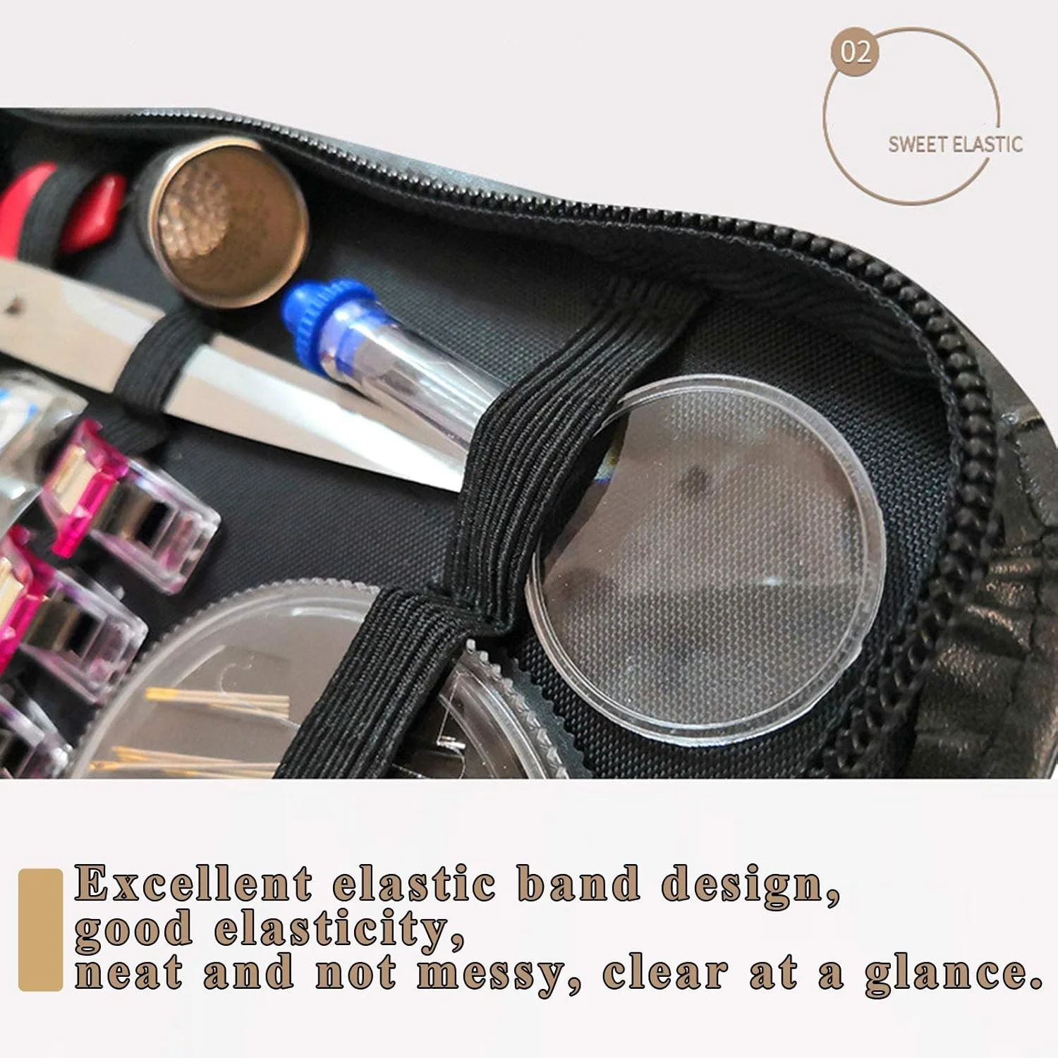 جعبه خیاطی GZDZHP، 172 تکه جعبه خیاطی بزرگ و کاربردی به همراه بشکاف، قیچی نخ، متر نواری، مناسب برای منزل و مسافرت جعبه خیاطی GZDZHP، 172 تکه جعبه خیاطی بزرگ و کاربردی به همراه بشکاف، قیچی نخ، متر نواری، مناسب برای منزل و مسافرت