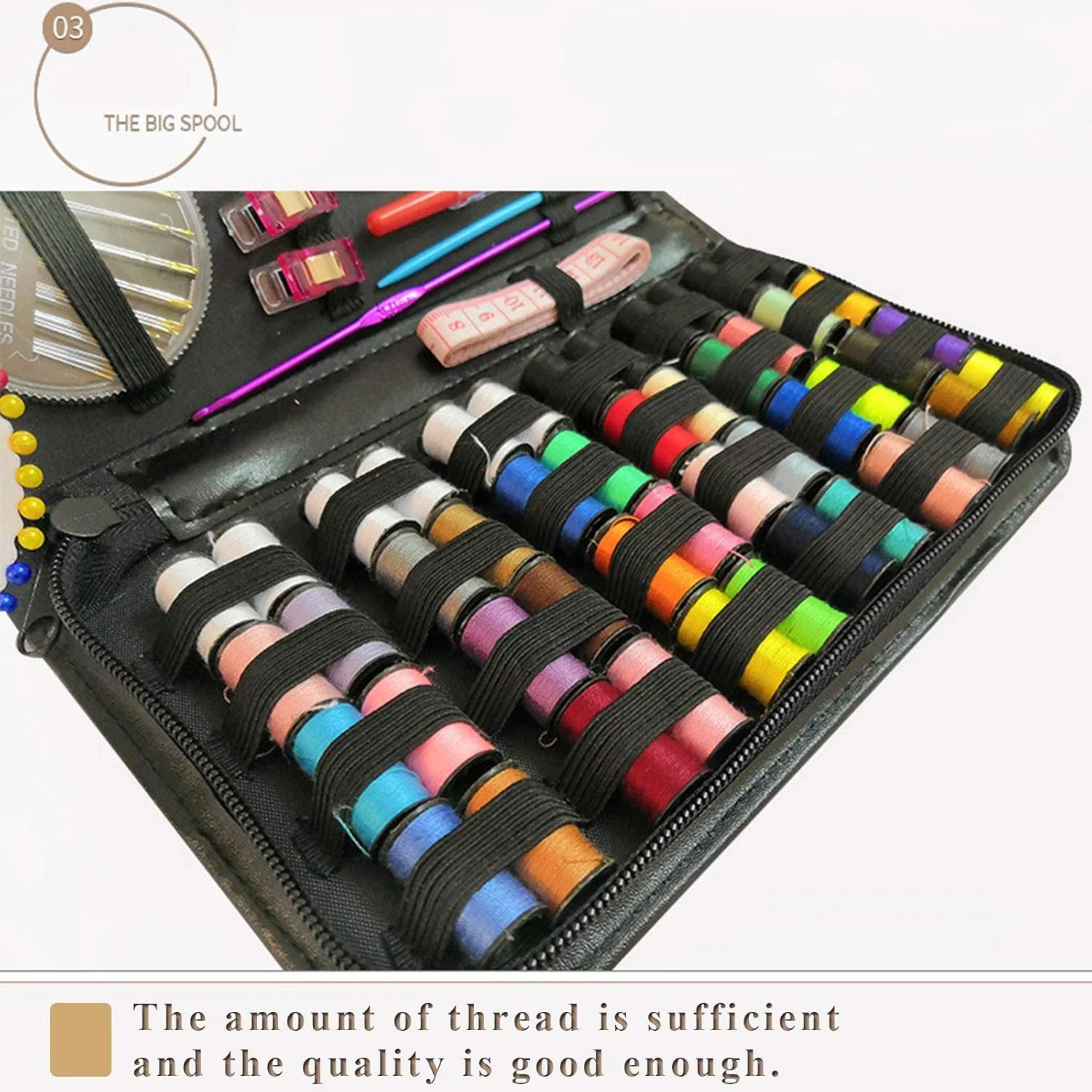 جعبه خیاطی GZDZHP، 172 تکه جعبه خیاطی بزرگ و کاربردی به همراه بشکاف، قیچی نخ، متر نواری، مناسب برای منزل و مسافرت جعبه خیاطی GZDZHP، 172 تکه جعبه خیاطی بزرگ و کاربردی به همراه بشکاف، قیچی نخ، متر نواری، مناسب برای منزل و مسافرت