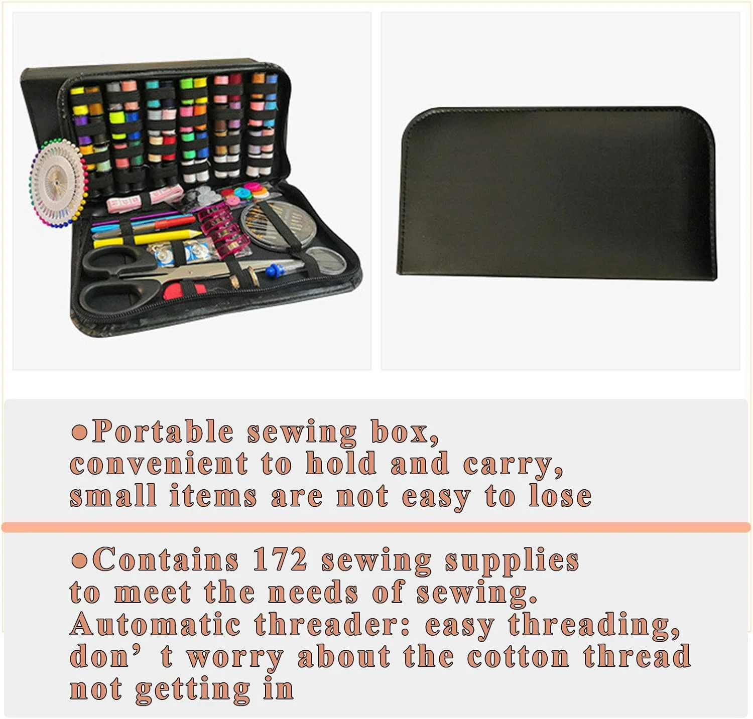 جعبه خیاطی GZDZHP، 172 تکه جعبه خیاطی بزرگ و کاربردی به همراه بشکاف، قیچی نخ، متر نواری، مناسب برای منزل و مسافرت جعبه خیاطی GZDZHP، 172 تکه جعبه خیاطی بزرگ و کاربردی به همراه بشکاف، قیچی نخ، متر نواری، مناسب برای منزل و مسافرت