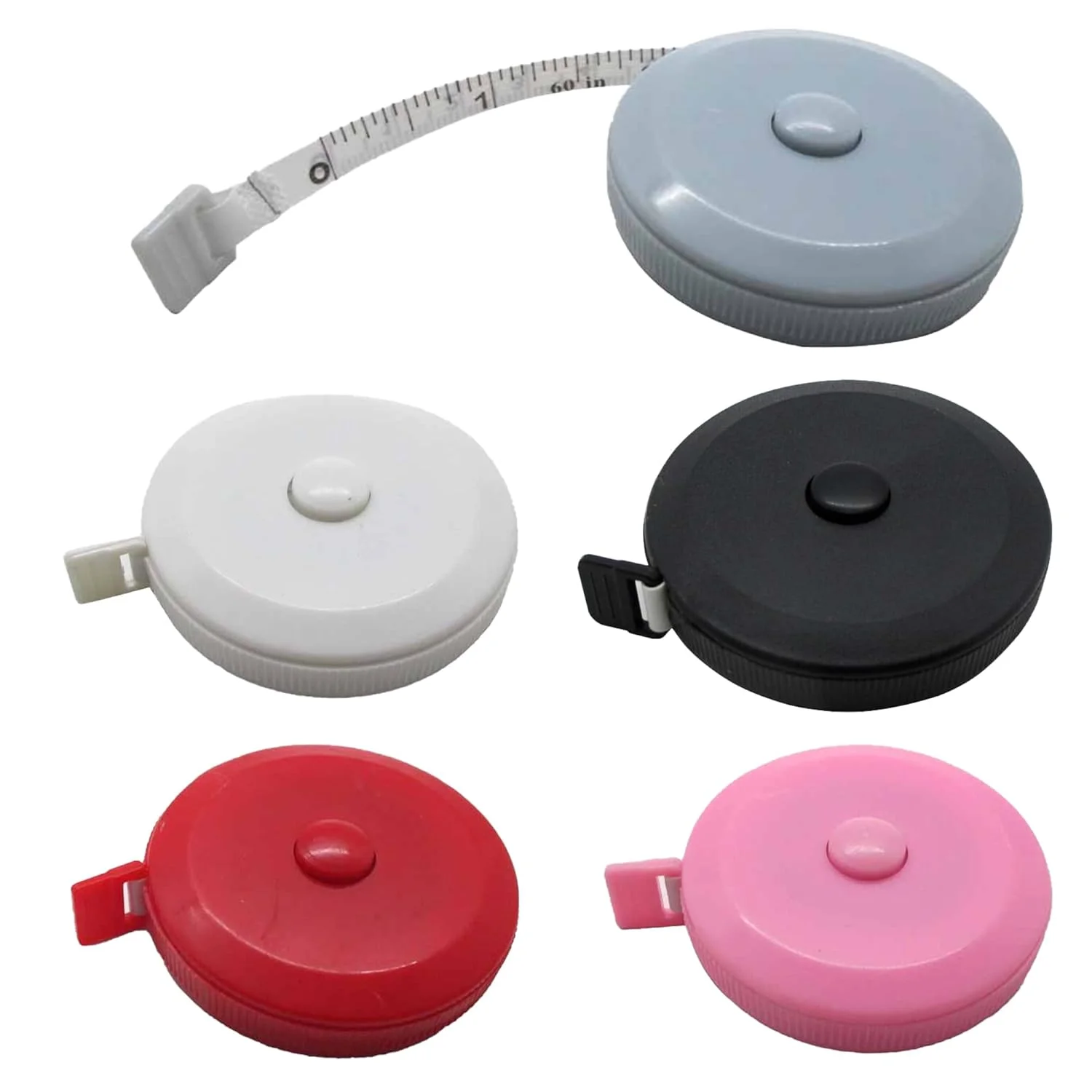 مجموعه متر خیاطی گجتایم آمریکا (بسته 5 عددی) - ابزار اندازه گیری برای دور کمر و بدن، خیاطی، صنایع دستی، DIY، بافندگی، تناسب اندام - جمع شونده، نرم و انعطاف پذیر مجموعه متر خیاطی گجتایم آمریکا (بسته 5 عددی) - ابزار اندازه گیری برای دور کمر و بدن، خیاطی، صنایع دستی، DIY، بافندگی، تناسب اندام - جمع شونده، نرم و انعطاف پذیر