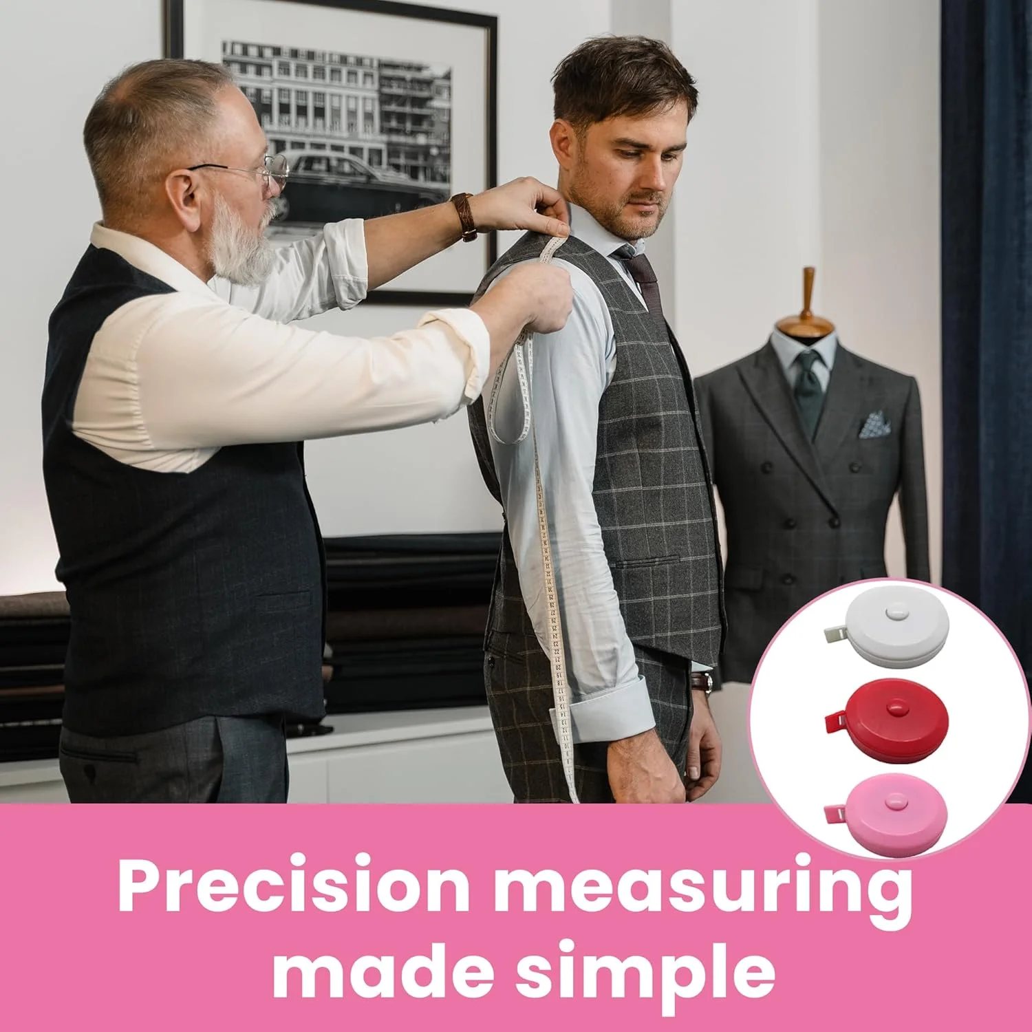 مجموعه متر خیاطی گجتایم آمریکا (بسته 3 عددی) - متر جیبی برای اندازه گیری دور کمر و بدن، خیاطی، خیاط، صنایع دستی، DIY، بافندگی، تناسب اندام - جمع شونده، نرم و انعطاف پذیر مجموعه متر خیاطی گجتایم آمریکا (بسته 3 عددی) - متر جیبی برای اندازه گیری دور کمر و بدن، خیاطی، خیاط، صنایع دستی، DIY، بافندگی، تناسب اندام - جمع شونده، نرم و انعطاف پذیر