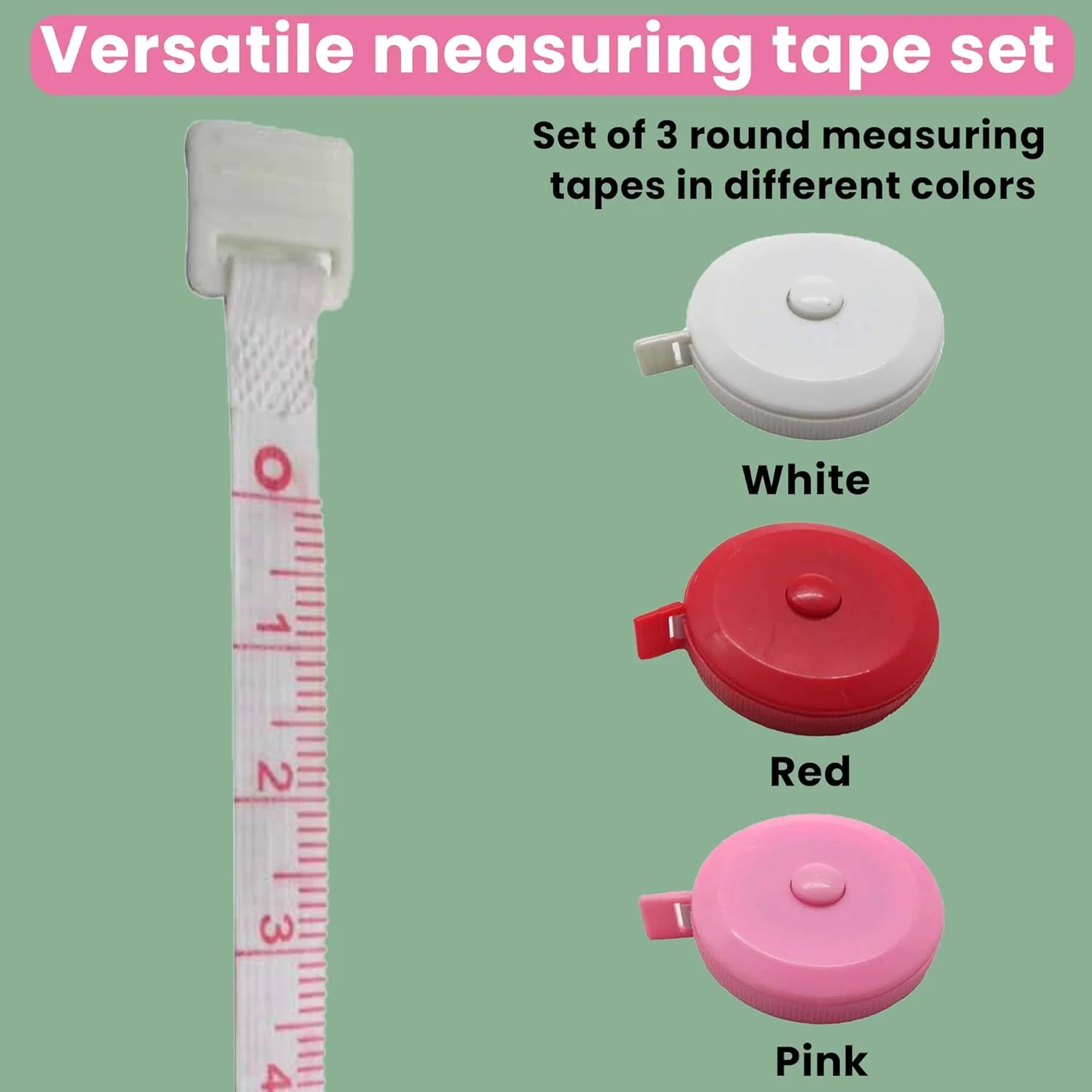 مجموعه متر خیاطی گجتایم آمریکا (بسته 3 عددی) - متر جیبی برای اندازه گیری دور کمر و بدن، خیاطی، خیاط، صنایع دستی، DIY، بافندگی، تناسب اندام - جمع شونده، نرم و انعطاف پذیر مجموعه متر خیاطی گجتایم آمریکا (بسته 3 عددی) - متر جیبی برای اندازه گیری دور کمر و بدن، خیاطی، خیاط، صنایع دستی، DIY، بافندگی، تناسب اندام - جمع شونده، نرم و انعطاف پذیر