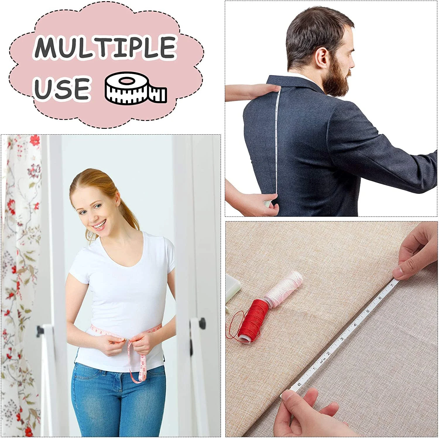 متر خیاطی نرم و جمع شونده FUNI، 6 عددی، دکمه فشاری کوچک، 60 اینچ، چند رنگ، قابل حمل، صورتی، سبز، آبی، 150 سانتی متر با جاکلیدی متر خیاطی نرم و جمع شونده FUNI، 6 عددی، دکمه فشاری کوچک، 60 اینچ، چند رنگ، قابل حمل، صورتی، سبز، آبی، 150 سانتی متر با جاکلیدی