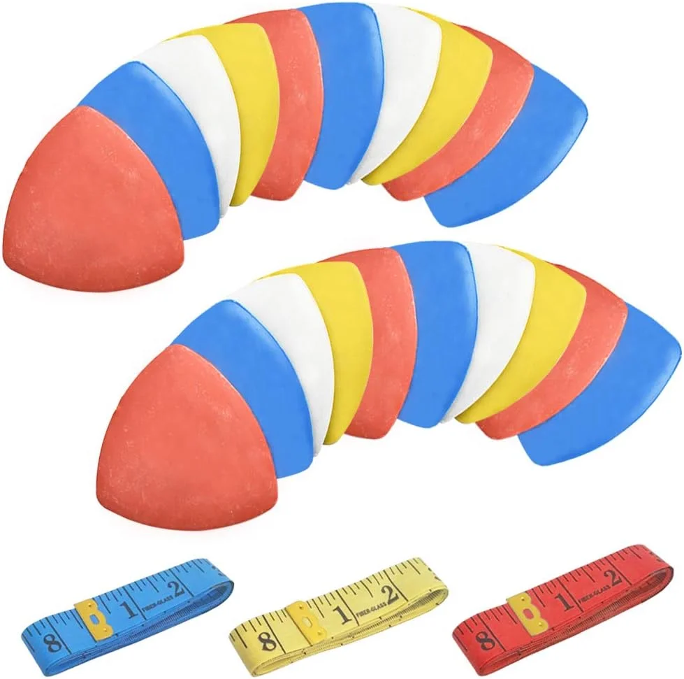 مجموعه 20 عددی گچ خیاطی حرفه ای findTop و 3 عدد متر نواری نرم، گچ خیاطی مثلثی و متر خیاطی دو طرفه، 1.5 متری 60 اینچی، رنگ های متنوع مجموعه 20 عددی گچ خیاطی حرفه ای findTop و 3 عدد متر نواری نرم، گچ خیاطی مثلثی و متر خیاطی دو طرفه، 1.5 متری 60 اینچی، رنگ های متنوع