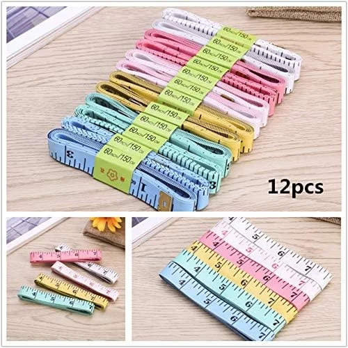 خیاطی FFAACCA، متر خیاطی 150 سانتی متری 12 عددی، متر نواری نرم، مقیاس دوگانه، خط کش انعطاف پذیر برای اندازه گیری بدن خیاطی FFAACCA، متر خیاطی 150 سانتی متری 12 عددی، متر نواری نرم، مقیاس دوگانه، خط کش انعطاف پذیر برای اندازه گیری بدن