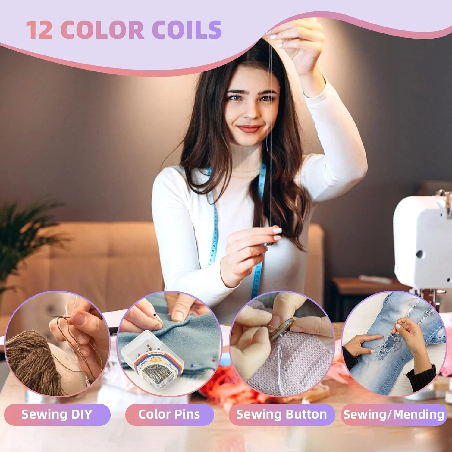 جعبه خیاطی قابل حمل Excefore برای مبتدیان - ست خیاطی کوچک و مناسب مسافرت با قیچی، انگشتانه و متر - برای تعمیرات اضطراری و پروژه های DIY جعبه خیاطی قابل حمل Excefore برای مبتدیان - ست خیاطی کوچک و مناسب مسافرت با قیچی، انگشتانه و متر - برای تعمیرات اضطراری و پروژه های DIY