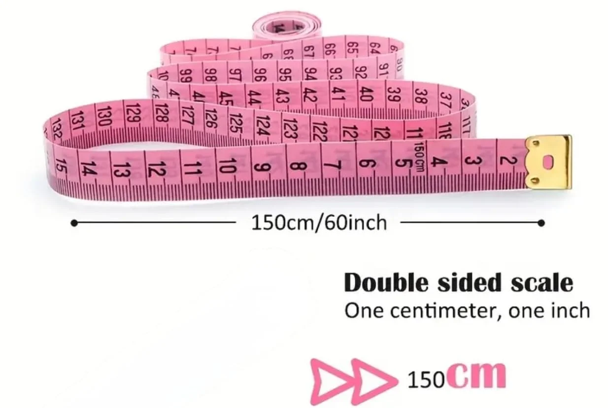 متر نواری جمع شونده بدن - 150 سانتی متر / 60 اینچ برای تناسب اندام، کاهش وزن، خیاطی - صورتی متر نواری جمع شونده بدن - 150 سانتی متر / 60 اینچ برای تناسب اندام، کاهش وزن، خیاطی - صورتی