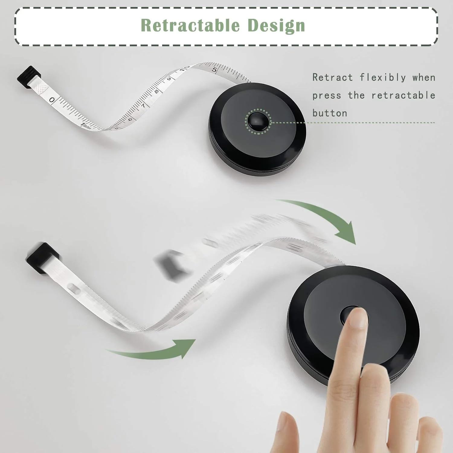 متر خیاطی FEELOVE برای اندازه گیری بدن، متر 150 سانتی متری برای اندازه گیری سایز بدن، متر نواری نرم با مقیاس دوگانه، 2 عدد متر پارچه ای جمع شونده، مشکی و سفید متر خیاطی FEELOVE برای اندازه گیری بدن، متر 150 سانتی متری برای اندازه گیری سایز بدن، متر نواری نرم با مقیاس دوگانه، 2 عدد متر پارچه ای جمع شونده، مشکی و سفید