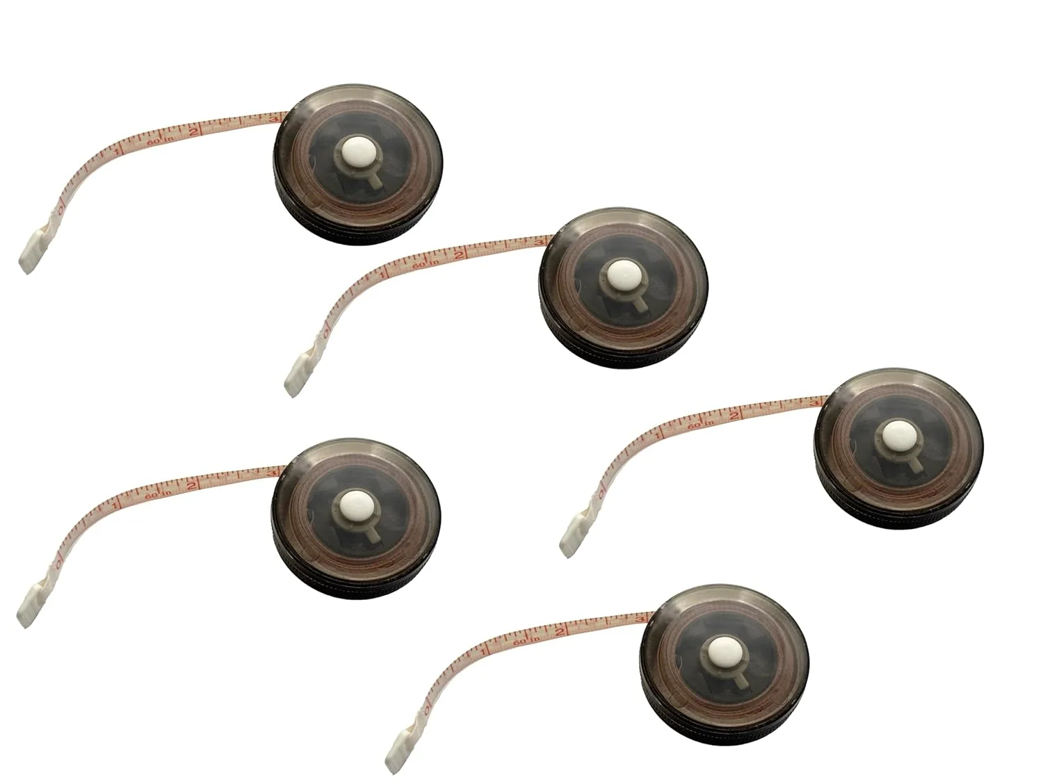 متر نواری جمع شونده بدن EMI - مشکی شفاف - بسته 5 عددی