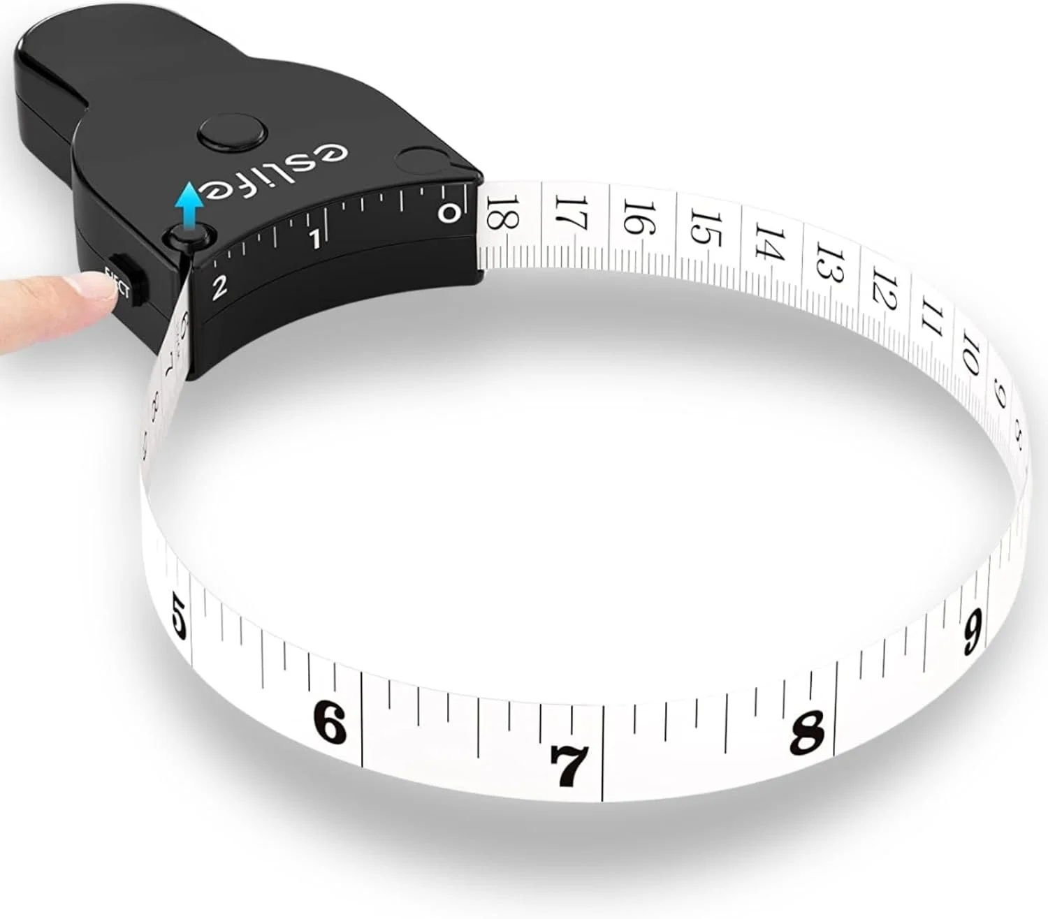 متر نواری بدن esLife [قفل گیره ای و رهاسازی پرتابی و جمع شونده] 60 اینچ/150 سانتی متر، متر خودکار دقیق برای ردیابی کاهش وزن، خیاطی، صنایع دستی، اندازه گیری اقلام