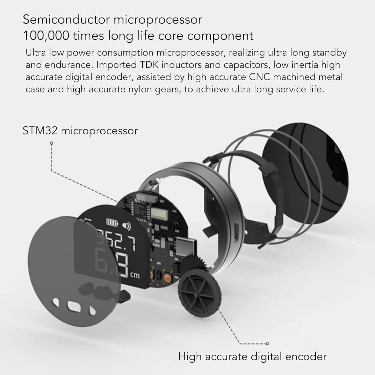متر نواری دیجیتال الکترونیکی با صفحه نمایش LCD، ابزار اندازه گیری غلتکی مسافت طولانی برای قطر منحنی مسطح