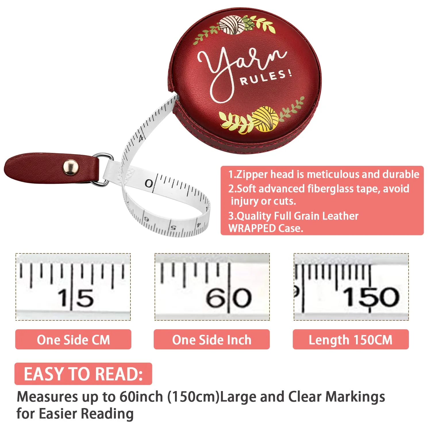 متر خیاطی ارواینفنگ، متر نواری جمع شونده با مقیاس دوگانه، خط کش انعطاف پذیر خیاطی کوچک با دکمه فشاری برای کاهش وزن بدن، خیاطی پارچه، 150 سانتی متر / 60 اینچ