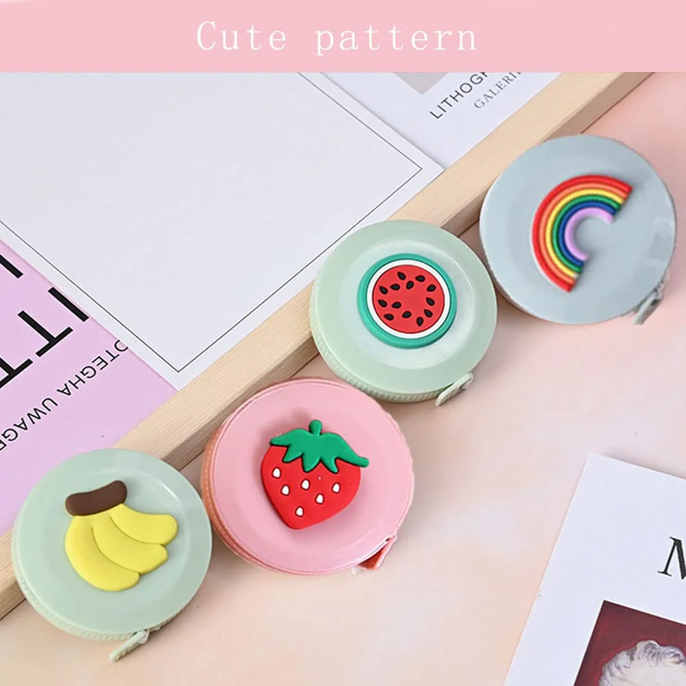 مجموعه متر خیاطی ELANE شامل 9 متر نواری جیبی کارتونی و بامزه جمع شونده کوچک برای بدن، خیاطی، برش، اندازه گیری کاهش وزن مجموعه متر خیاطی ELANE شامل 9 متر نواری جیبی کارتونی و بامزه جمع شونده کوچک برای بدن، خیاطی، برش، اندازه گیری کاهش وزن