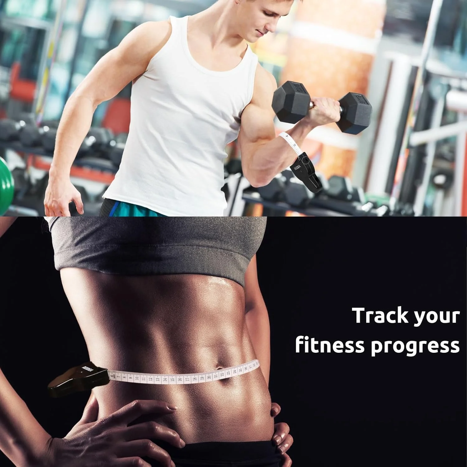 متر نواری بدن esLife [قفل گیره ای و رهاسازی پرتابی و جمع شونده] 60 اینچ/150 سانتی متر، متر خودکار دقیق برای ردیابی کاهش وزن، خیاطی، صنایع دستی، اندازه گیری اقلام