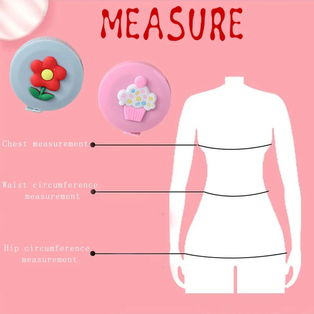 مجموعه متر خیاطی ELANE شامل 9 متر نواری جیبی کارتونی و بامزه جمع شونده کوچک برای بدن، خیاطی، برش، اندازه گیری کاهش وزن مجموعه متر خیاطی ELANE شامل 9 متر نواری جیبی کارتونی و بامزه جمع شونده کوچک برای بدن، خیاطی، برش، اندازه گیری کاهش وزن