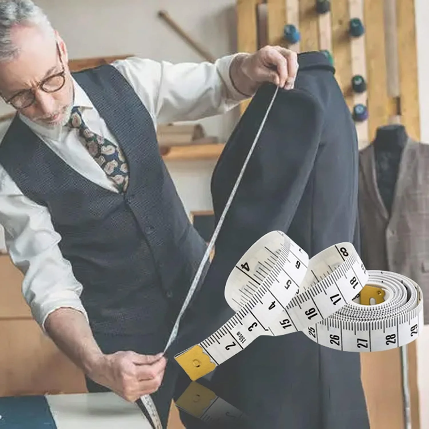 DPWOUM 2 عدد خط کش خیاطی دو مقیاسی نوار اندازه گیری بدن خط کش خیاطی اندازه گیری دور سایش مقاوم با دوام DPWOUM 2 عدد خط کش خیاطی دو مقیاسی نوار اندازه گیری بدن خط کش خیاطی اندازه گیری دور سایش مقاوم با دوام