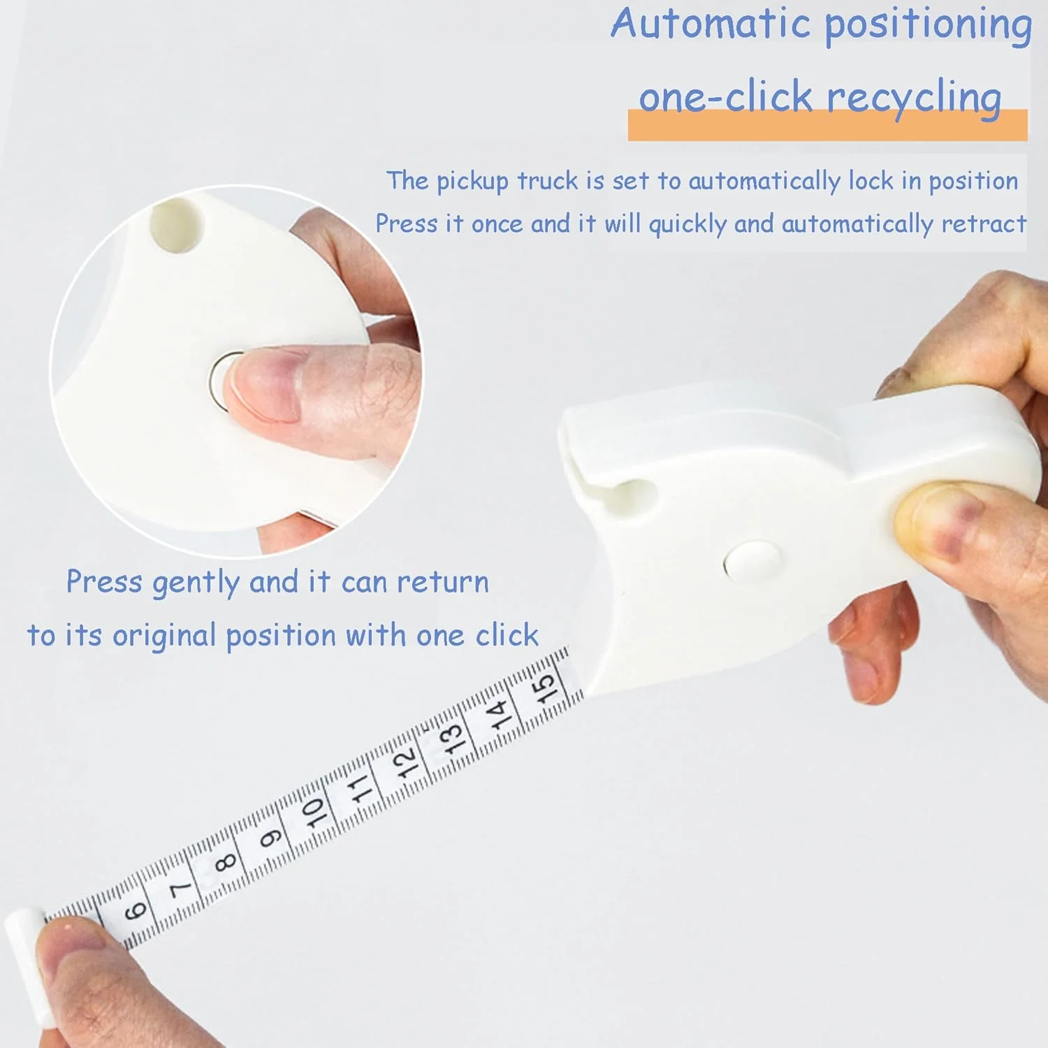 متر نواری اندازه گیری بدن Draduo - مقیاس دو طرفه 60 اینچی، متر نواری خود جمع شونده برای خیاطی و تناسب اندام، اندازه گیری سه گانه (سفید) متر نواری اندازه گیری بدن Draduo - مقیاس دو طرفه 60 اینچی، متر نواری خود جمع شونده برای خیاطی و تناسب اندام، اندازه گیری سه گانه (سفید)