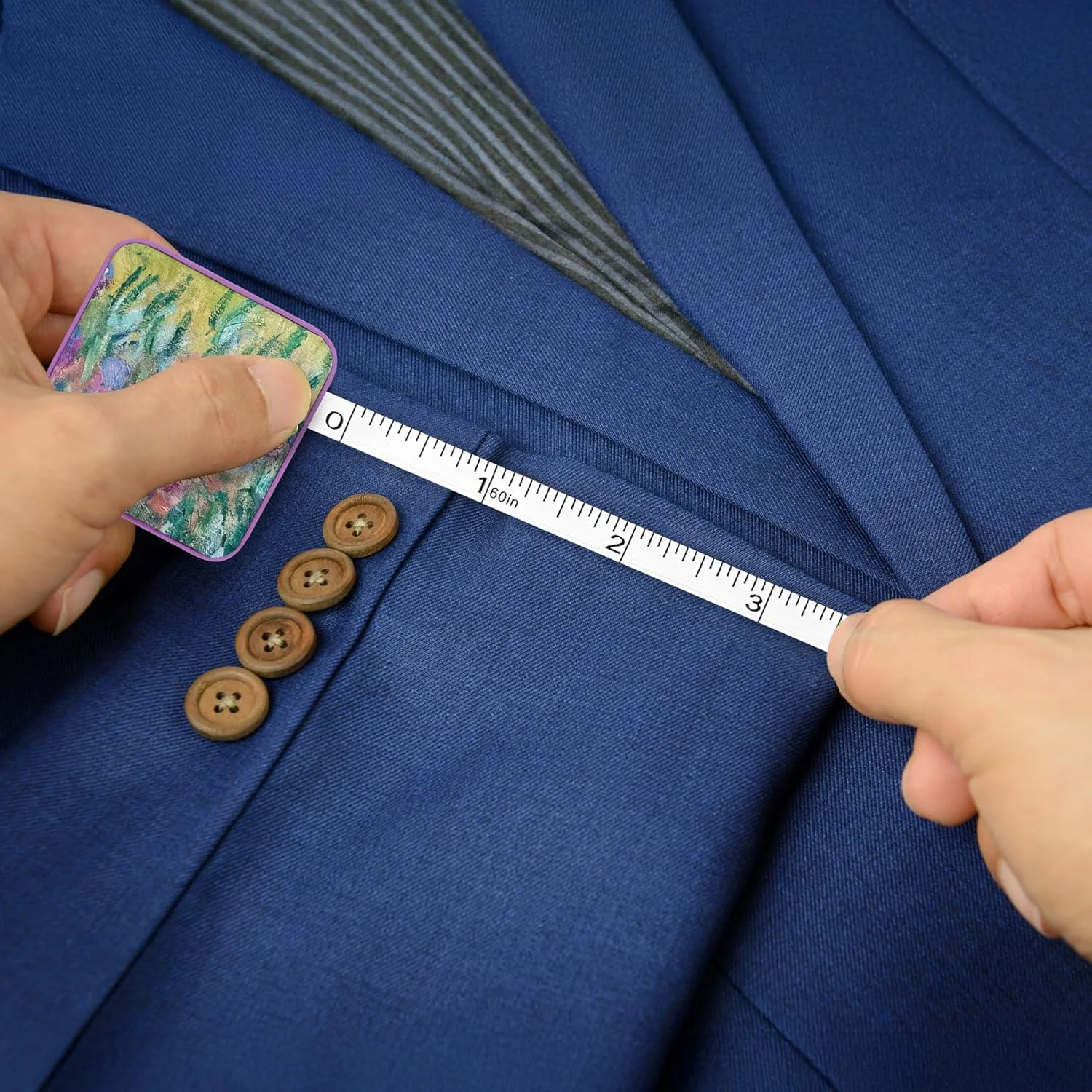 متر نواری جمع شونده فشرده RainCaper طرح باغ مونه در ژیورنی - ابزار اندازه گیری دو طرفه قابل حمل برای خیاطی و صنایع دستی با دکمه جمع شونده فشاری آسان (60 اینچ/150 سانتی متر) متر نواری جمع شونده فشرده RainCaper طرح باغ مونه در ژیورنی - ابزار اندازه گیری دو طرفه قابل حمل برای خیاطی و صنایع دستی با دکمه جمع شونده فشاری آسان (60 اینچ/150 سانتی متر)