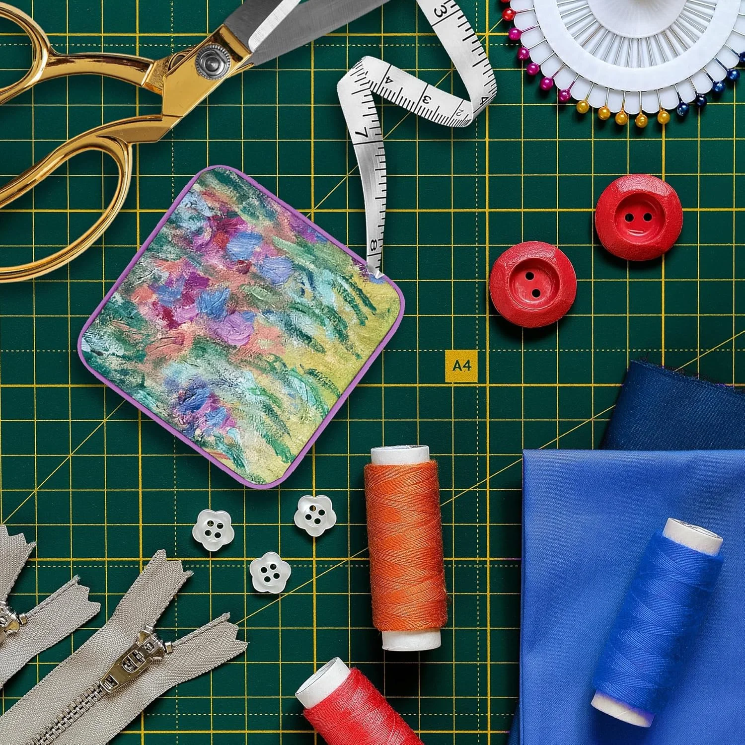 متر نواری جمع شونده فشرده RainCaper طرح باغ مونه در ژیورنی - ابزار اندازه گیری دو طرفه قابل حمل برای خیاطی و صنایع دستی با دکمه جمع شونده فشاری آسان (60 اینچ/150 سانتی متر) متر نواری جمع شونده فشرده RainCaper طرح باغ مونه در ژیورنی - ابزار اندازه گیری دو طرفه قابل حمل برای خیاطی و صنایع دستی با دکمه جمع شونده فشاری آسان (60 اینچ/150 سانتی متر)