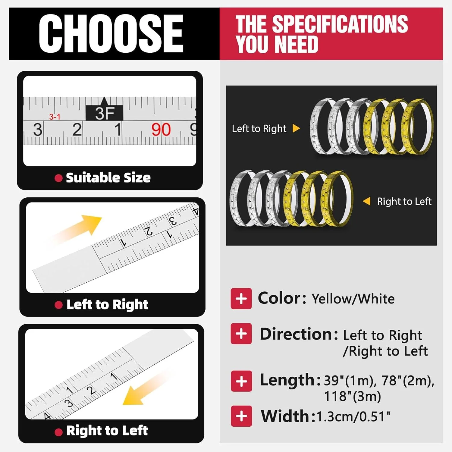 متر نواری فلزی چسبی Mdkave، متر اندازه گیری خود چسب با پشت چسب قوی، خط کش پوست کنده و چسبنده برای اره میزی، خیاطی و میز کار (78 اینچ راست به چپ، 2 بسته) متر نواری فلزی چسبی Mdkave، متر اندازه گیری خود چسب با پشت چسب قوی، خط کش پوست کنده و چسبنده برای اره میزی، خیاطی و میز کار (78 اینچ راست به چپ، 2 بسته)
