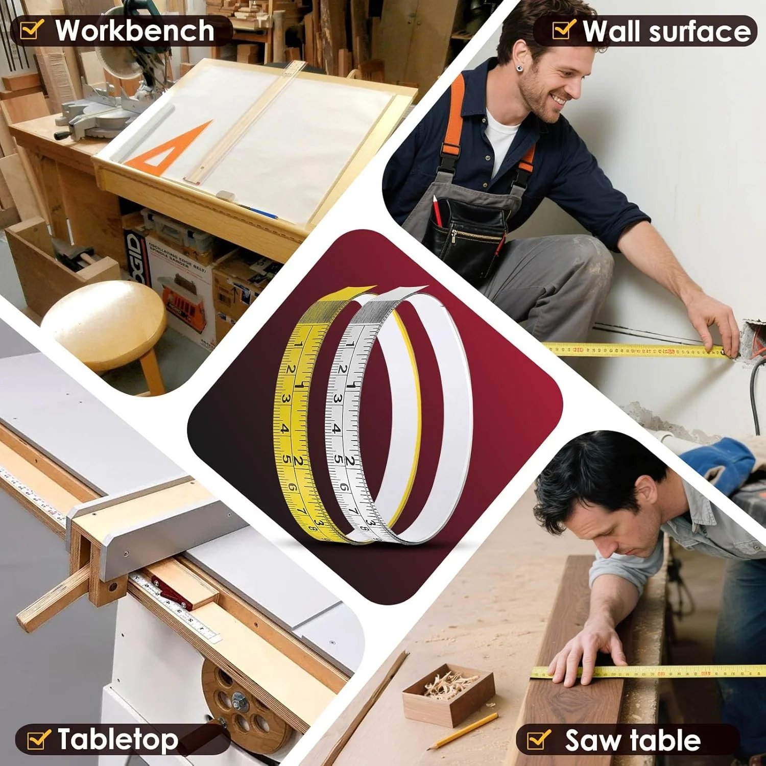 متر نواری فلزی چسبی Mdkave، متر اندازه گیری خود چسب با پشت چسب قوی، خط کش پوست کنده و چسبنده برای اره میزی، خیاطی و میز کار (78 اینچ راست به چپ، 2 بسته) متر نواری فلزی چسبی Mdkave، متر اندازه گیری خود چسب با پشت چسب قوی، خط کش پوست کنده و چسبنده برای اره میزی، خیاطی و میز کار (78 اینچ راست به چپ، 2 بسته)