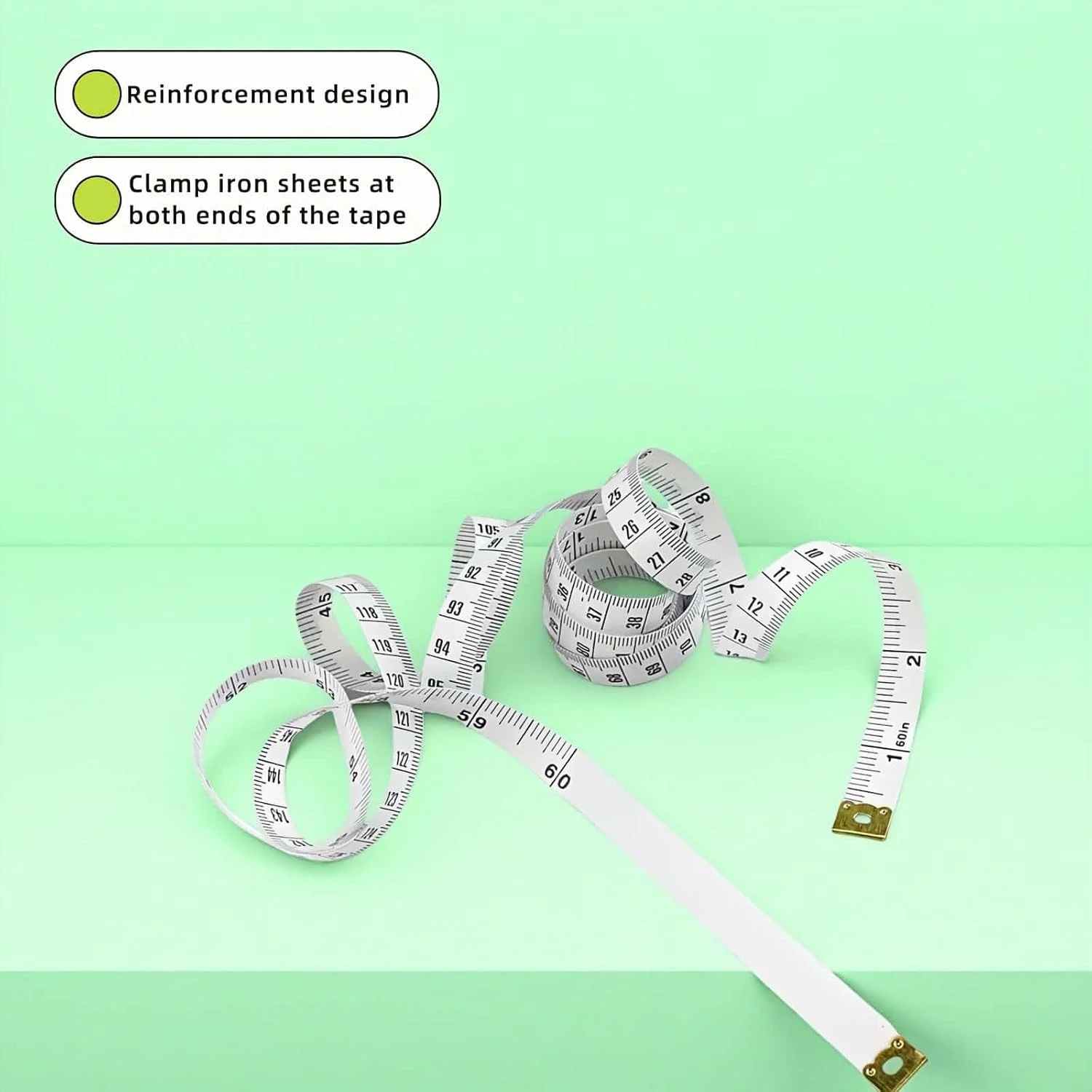 متر خیاطی نرم RyanDesign، 150 سانتی متر/60 اینچ دو طرفه، متر نواری انعطاف پذیر وینیل برای خیاطی و اندازه گیری بدن، بسته 2 عددی سفید متر خیاطی نرم RyanDesign، 150 سانتی متر/60 اینچ دو طرفه، متر نواری انعطاف پذیر وینیل برای خیاطی و اندازه گیری بدن، بسته 2 عددی سفید