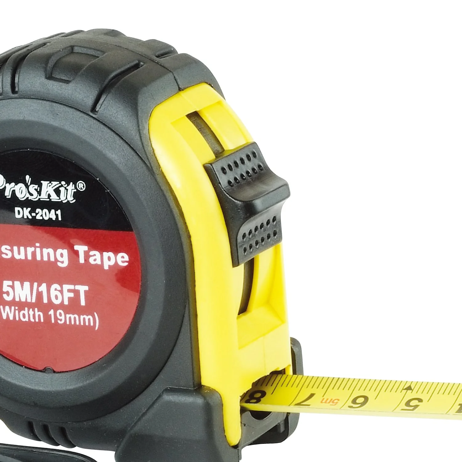 متر نواری Pro'sKit مدل DK-2041، زرد/سبز، طول 5 متر/16 فوت، عرض 19 میلی متر، روکش نایلونی، سر قلاب مغناطیسی متر نواری Pro'sKit مدل DK-2041، زرد/سبز، طول 5 متر/16 فوت، عرض 19 میلی متر، روکش نایلونی، سر قلاب مغناطیسی