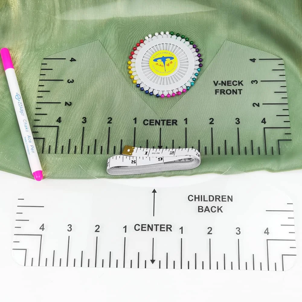 ابزار تراز تیشرت DOULEIN، مجموعه 8 عددی راهنمای خط کش تراز تیشرت به همراه متر نواری نرم برای تیشرتهای یقه هفت، یقه گرد، بزرگسالان، جوانان و کودکان ابزار تراز تیشرت DOULEIN، مجموعه 8 عددی راهنمای خط کش تراز تیشرت به همراه متر نواری نرم برای تیشرتهای یقه هفت، یقه گرد، بزرگسالان، جوانان و کودکان