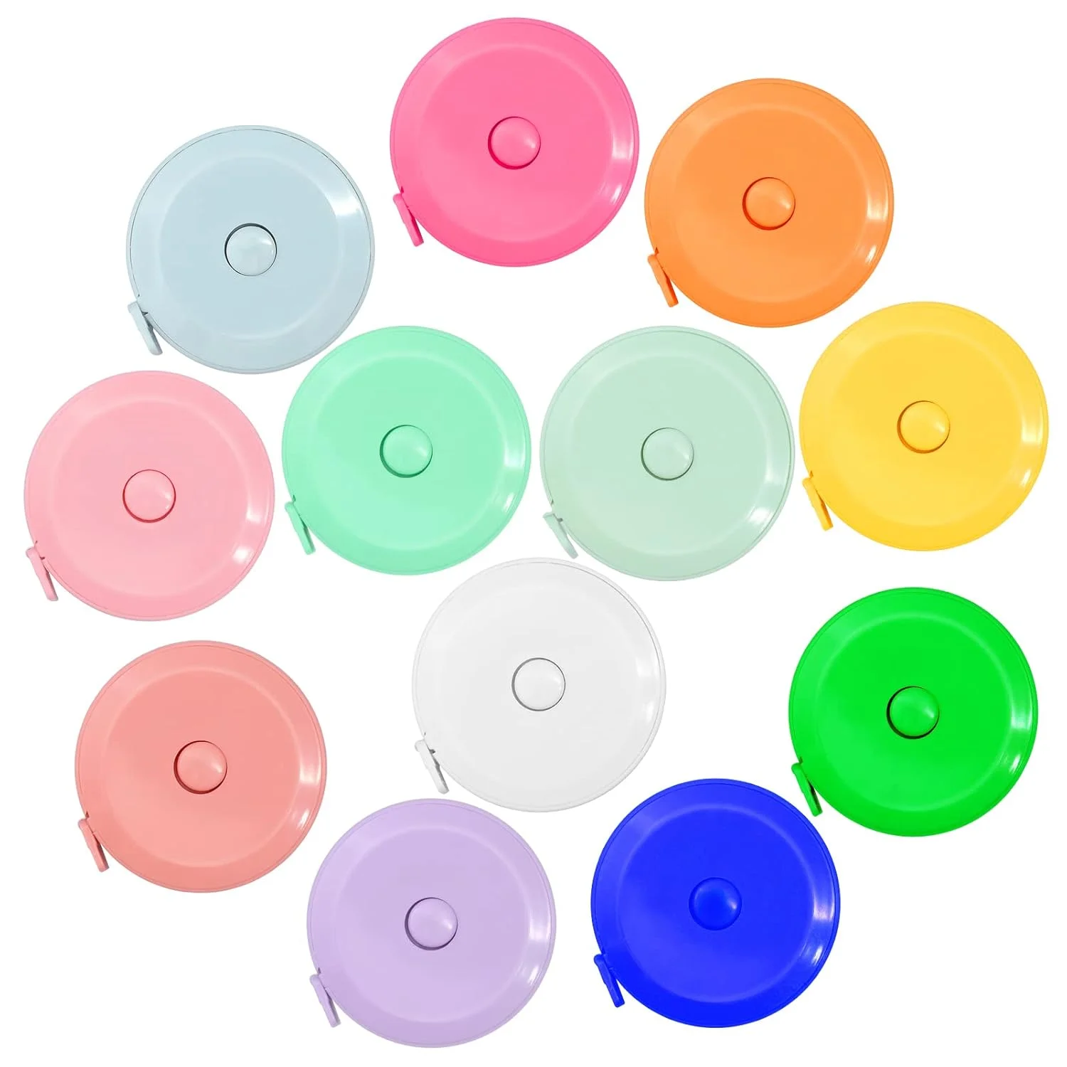 متر خیاطی Dombbfye، بسته 12 عددی متر نواری برای اندازه گیری بدن، جمع شونده، کوچک، مینی، پارچه خیاطی، متر اندازه گیری دور کمر، 150 سانتی متر / 60 اینچ