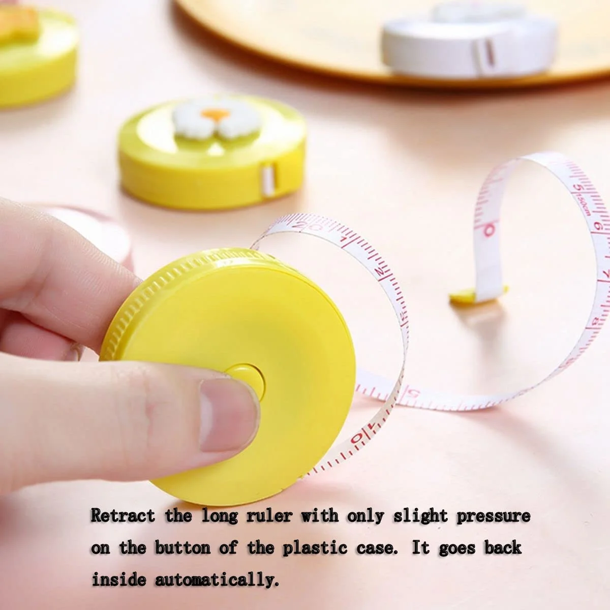 متر خیاطی بدن Dearjana بسته 10 عددی، متر اندازه گیری مینی جمع شونده فانتزی، 60 اینچ/1.5 متر، پارچه نرم خیاطی، مناسب برای رژیم غذایی، متر دقیق برای کودکان، نوزاد، مادر، B020210