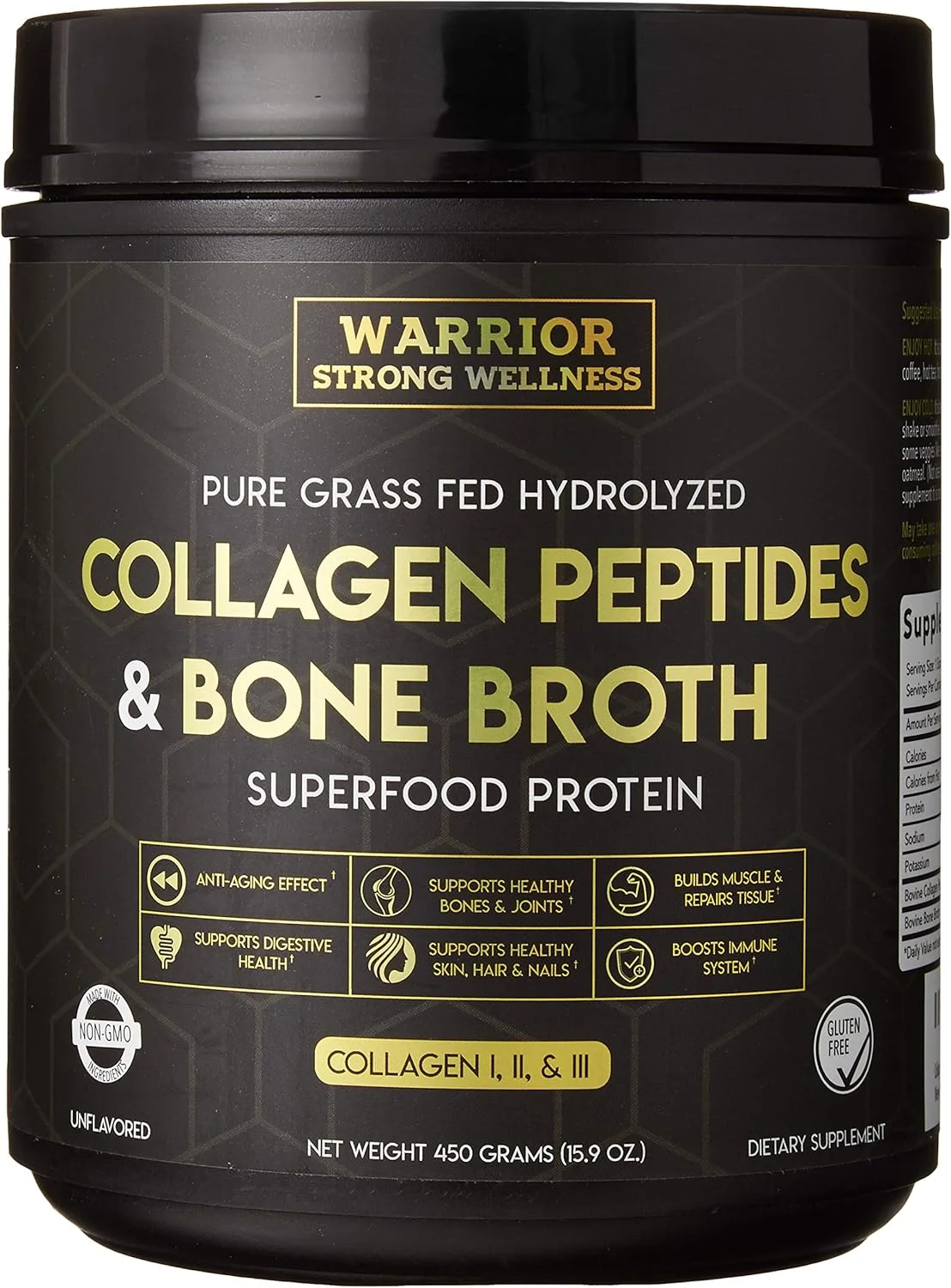 پودر پروتئین کلاژن پپتید استخوان گاو Warrior Strong Wellness: تقویت کننده کلاژن هیدرولیز شده برای پوست سالم، ناخن ها، مو، مفاصل، عضلات، هضم، مناسب برای کتو، بدون طعم پودر پروتئین کلاژن پپتید استخوان گاو Warrior Strong Wellness: تقویت کننده کلاژن هیدرولیز شده برای پوست سالم، ناخن ها، مو، مفاصل، عضلات، هضم، مناسب برای کتو، بدون طعم