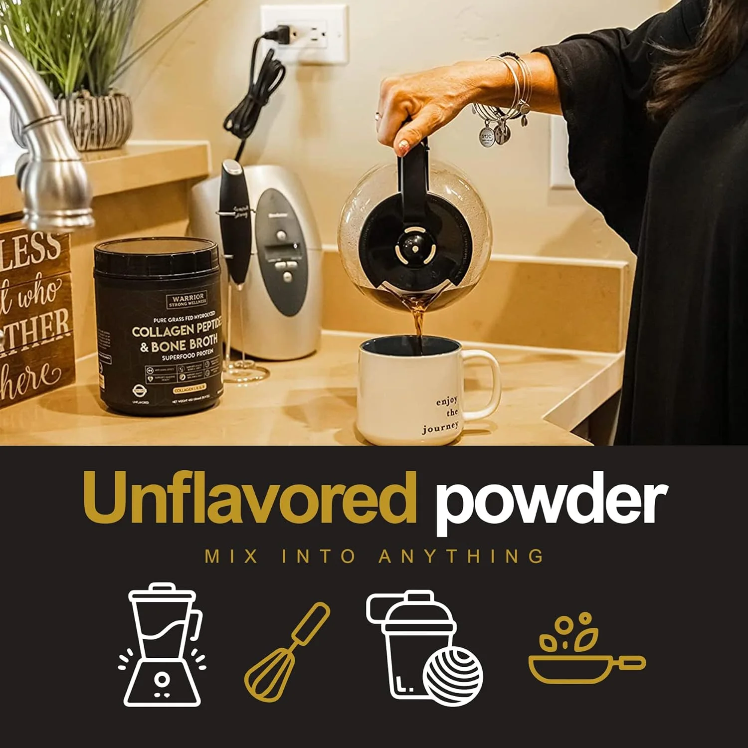 پودر پروتئین کلاژن پپتید استخوان گاو Warrior Strong Wellness: تقویت کننده کلاژن هیدرولیز شده برای پوست سالم، ناخن ها، مو، مفاصل، عضلات، هضم، مناسب برای کتو، بدون طعم پودر پروتئین کلاژن پپتید استخوان گاو Warrior Strong Wellness: تقویت کننده کلاژن هیدرولیز شده برای پوست سالم، ناخن ها، مو، مفاصل، عضلات، هضم، مناسب برای کتو، بدون طعم