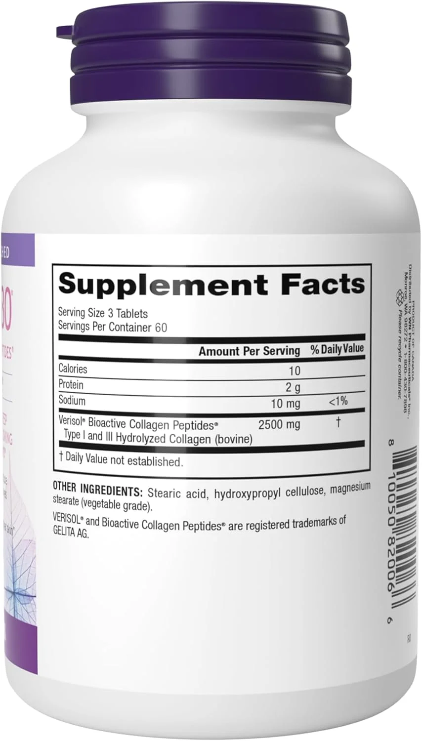 قرص کلاژن 30 Webber Naturals ضد چروک، پپتیدهای کلاژن فعال زیستی (انواع I، III)، از نظر بالینی تحقیق شده، 2500 میلی گرم در هر وعده، 180 قرص، پوست و ناخن سالم، غیر GMO، بدون لبنیات و گلوتن قرص کلاژن 30 Webber Naturals ضد چروک، پپتیدهای کلاژن فعال زیستی (انواع I، III)، از نظر بالینی تحقیق شده، 2500 میلی گرم در هر وعده، 180 قرص، پوست و ناخن سالم، غیر GMO، بدون لبنیات و گلوتن