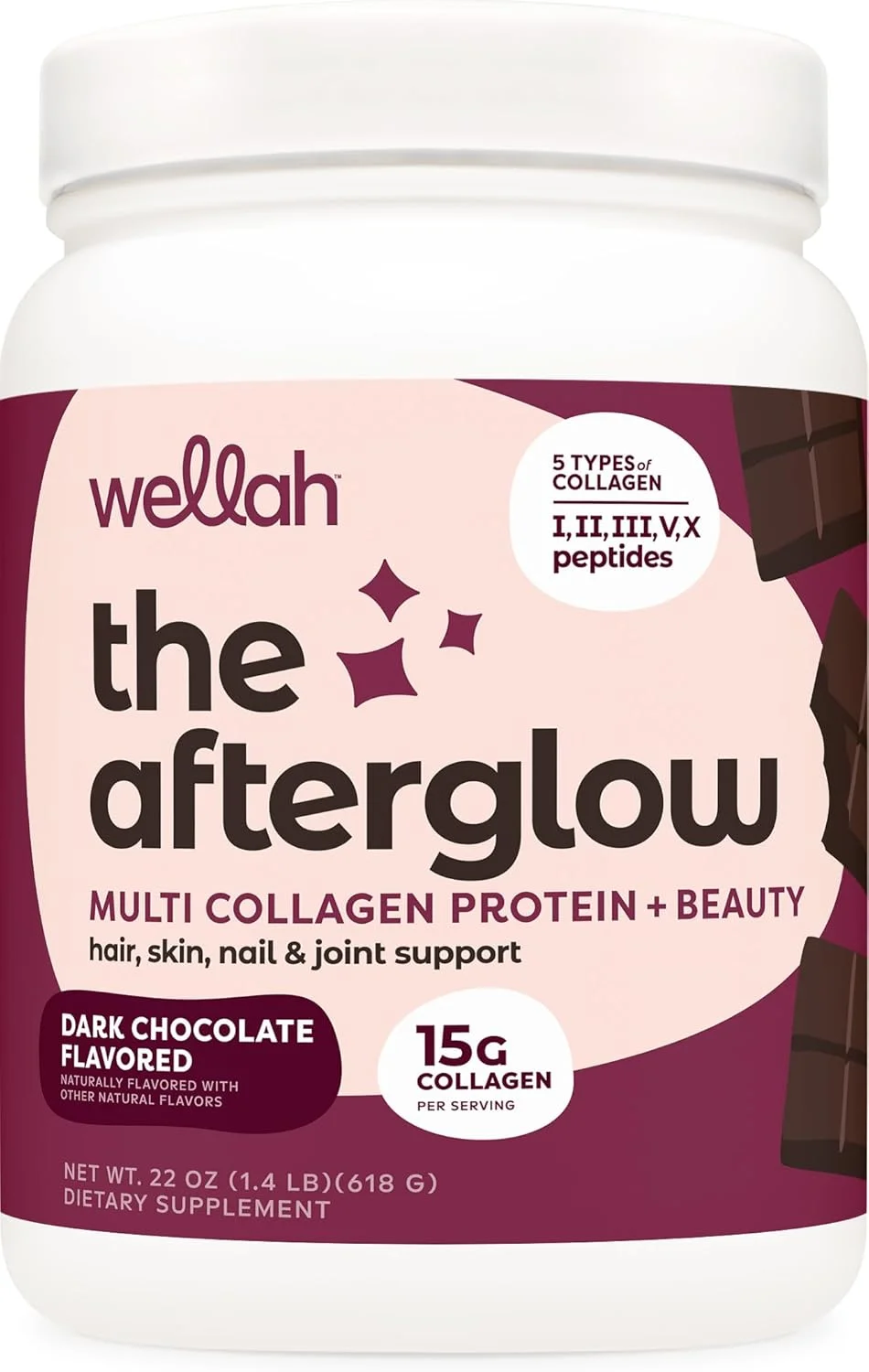 ولاه The Afterglow پروتئین کلاژن + زیبایی (با طعم شکلات تلخ) 30 سروینگ ولاه The Afterglow پروتئین کلاژن + زیبایی (با طعم شکلات تلخ) 30 سروینگ