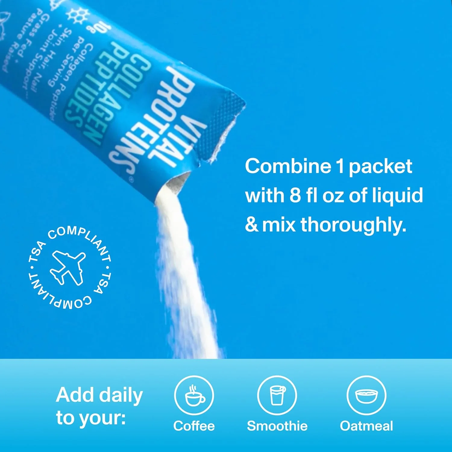 پودر مکمل پپتیدهای کلاژن هیدرولیز شده بدون لبنیات و گلوتن Vital Proteins، بسته های مسافرتی (نوع I، III، 20 عدد در هر جعبه) - 10 گرم در هر وعده پودر مکمل پپتیدهای کلاژن هیدرولیز شده بدون لبنیات و گلوتن Vital Proteins، بسته های مسافرتی (نوع I، III، 20 عدد در هر جعبه) - 10 گرم در هر وعده