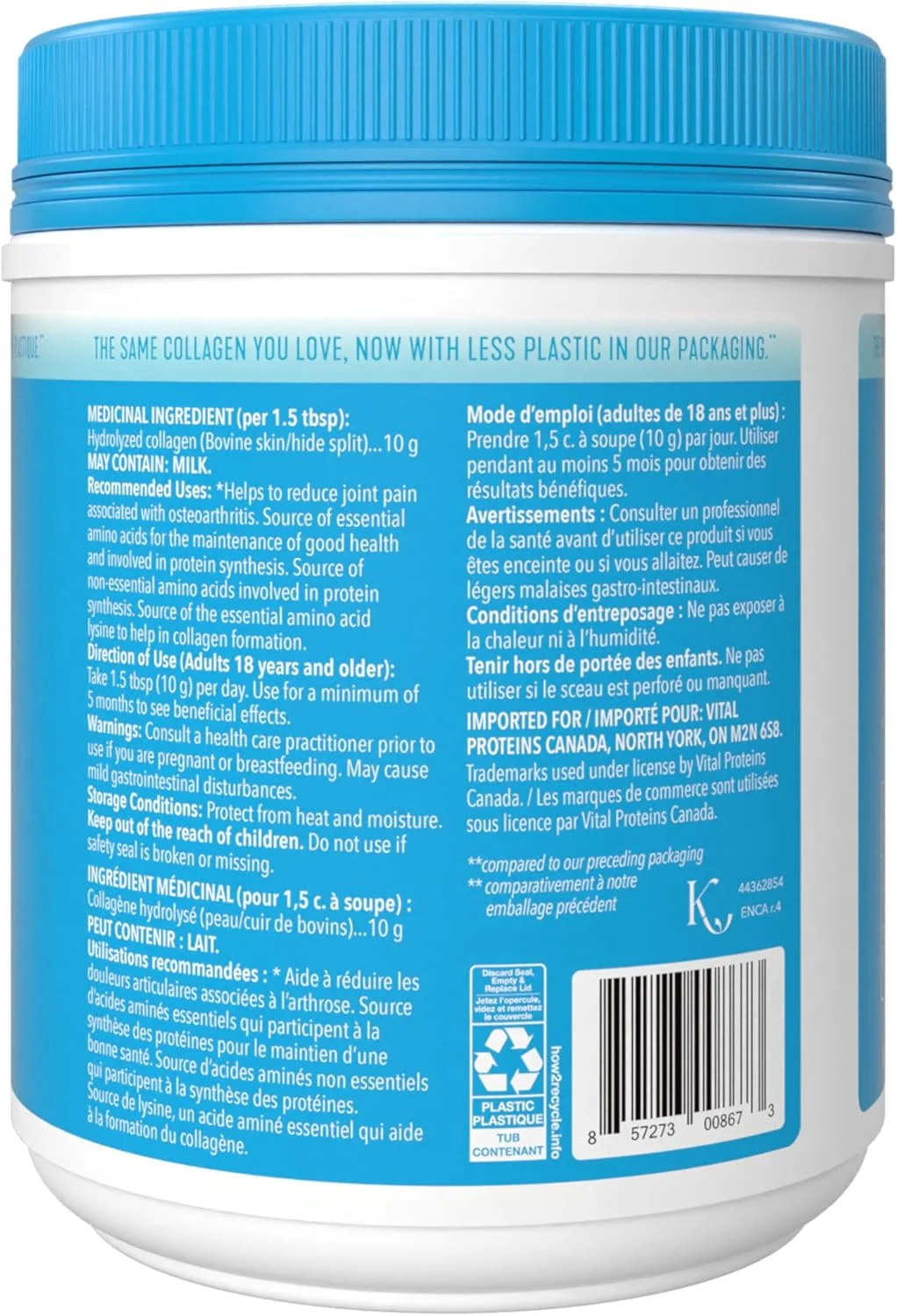 پپتیدهای کلاژن بدون طعم Vital Proteins، 567 گرم پپتیدهای کلاژن بدون طعم Vital Proteins، 567 گرم