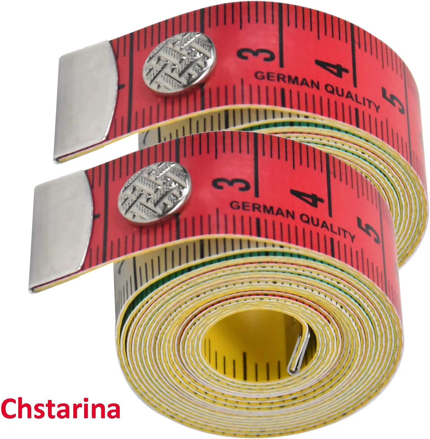 نوار اندازه گیری بدن Chstarina، دو طرفه، بسته 2 عددی، خط کش اندازه گیری بدن، نوار پارچه ای نرم، نوار اندازه گیری خیاطی برای اندازه گیری روزانه دور سینه و کمر، با دکمه فشاری، 60 اینچ/150 سانتی متر نوار اندازه گیری بدن Chstarina، دو طرفه، بسته 2 عددی، خط کش اندازه گیری بدن، نوار پارچه ای نرم، نوار اندازه گیری خیاطی برای اندازه گیری روزانه دور سینه و کمر، با دکمه فشاری، 60 اینچ/150 سانتی متر