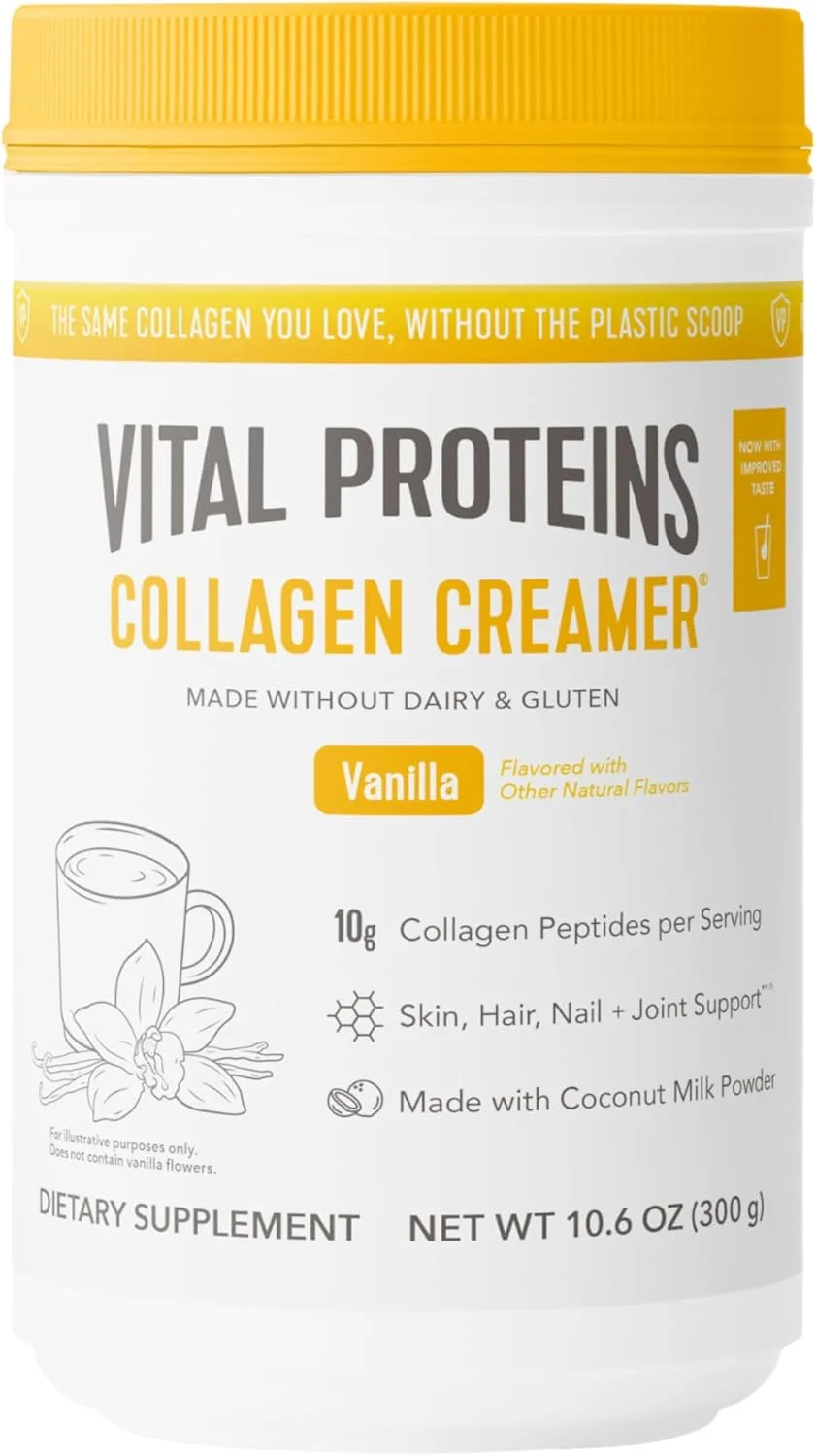 پودر پپتیدهای کلاژن Vital Proteins - کرمر قهوه پروتئینی وانیلی برای حمایت از مو، پوست و ناخن پودر پپتیدهای کلاژن Vital Proteins - کرمر قهوه پروتئینی وانیلی برای حمایت از مو، پوست و ناخن